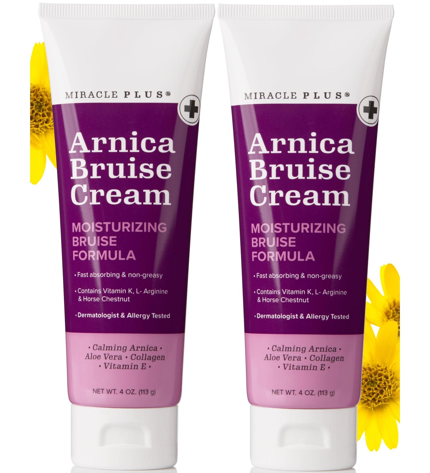 Miracle Plus Arnica Cream Extra Strength Bruise Relief Lotion For Bruising And Swelling On Skin | Arnica Gel Vitamin K Cream Skin Care | Moisturizing Bruise Formula With Horse Chestnut 2-Pack Arnica Bruise Cream 2PC - Buy Online on GoSupps.com