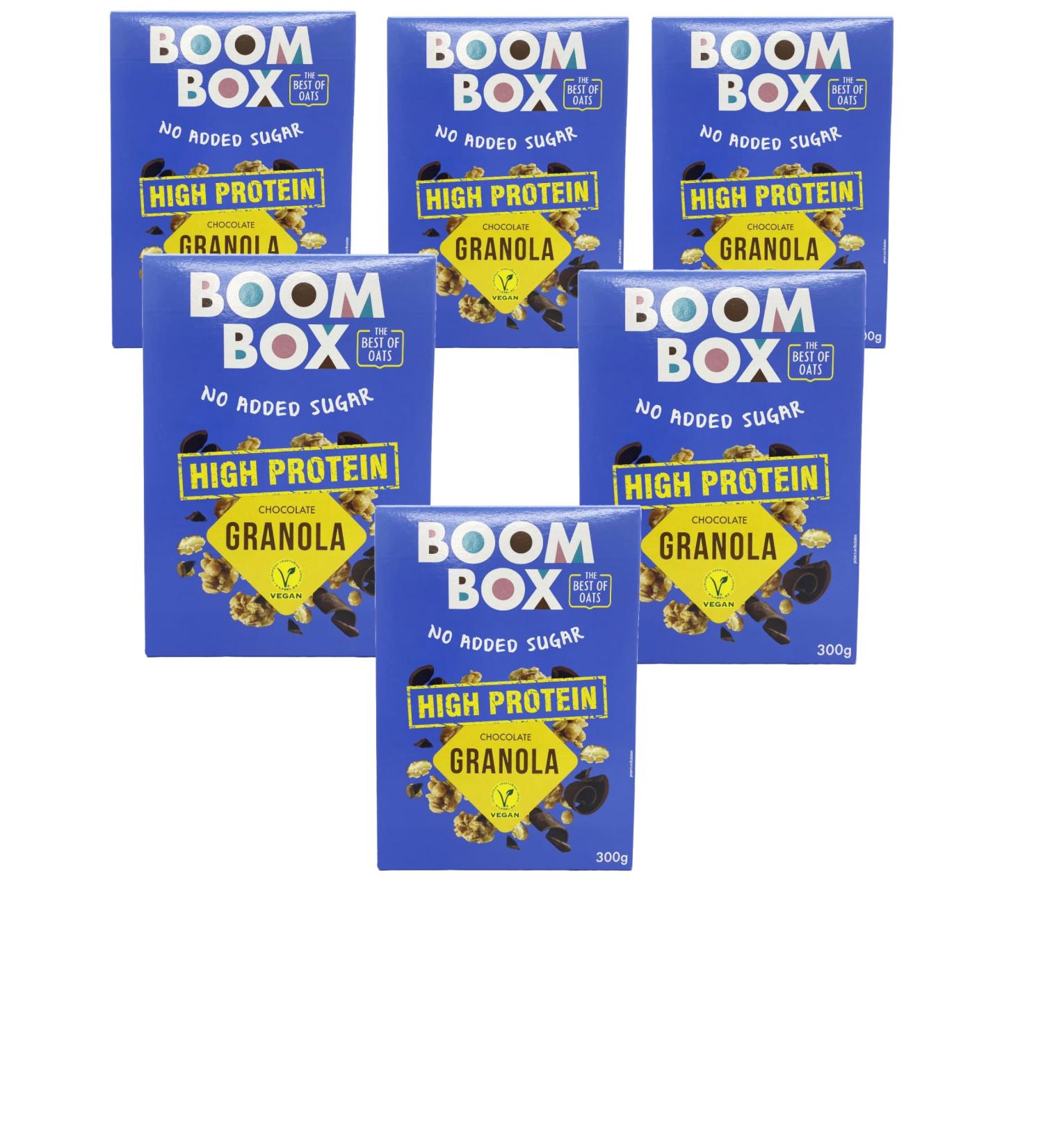 BOOM BOX High Protein Chocolate Oat Granola - 300g Energizing and Indulgent Breakfast - Buy Online on GoSupps.com