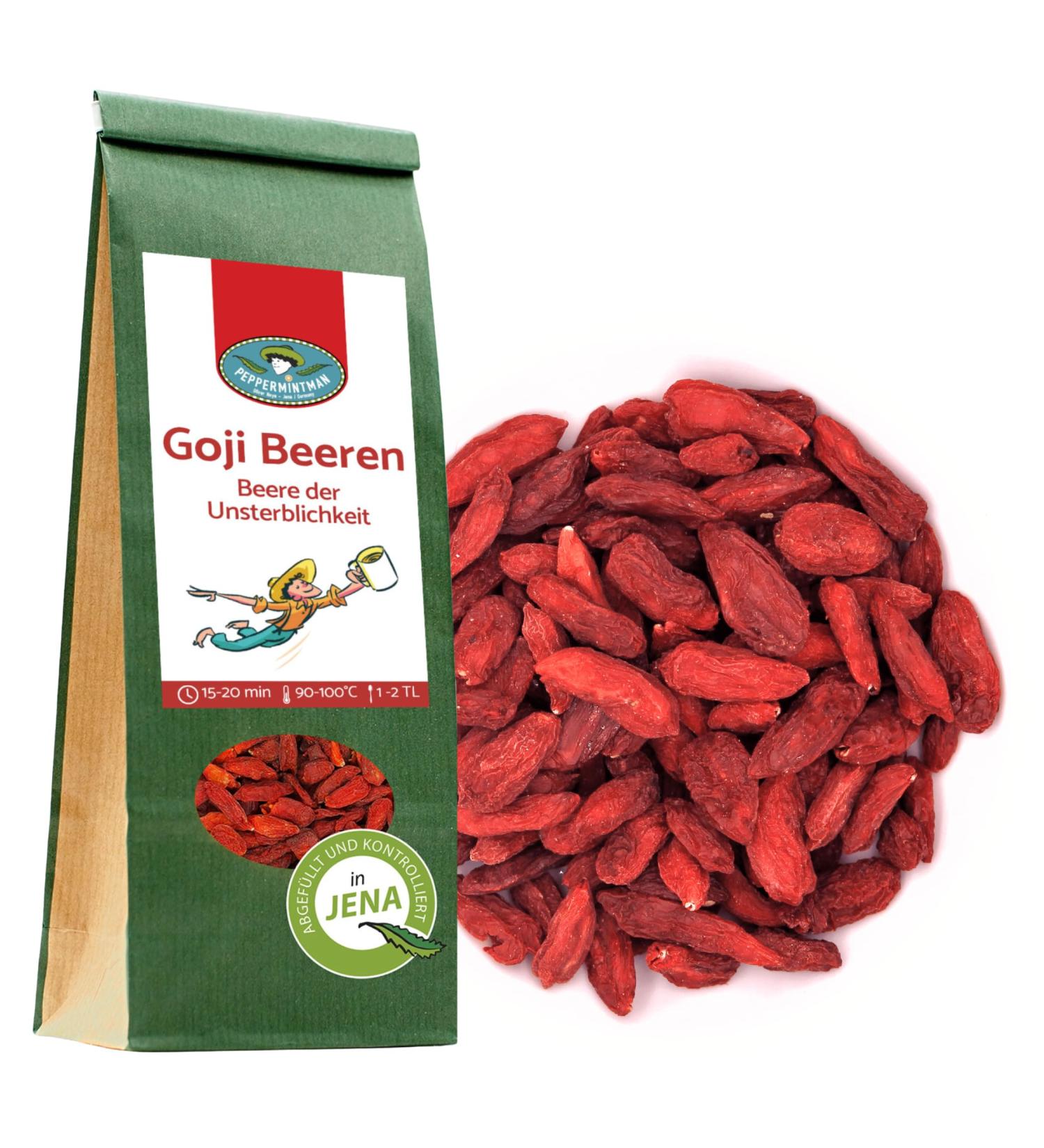  PEPPERMINTMAN PEPPERMINTMAN Dried Goji Berries - Sweet and fruity goji - Spinach fruit lucky berries (60 g) - Buy Online on GoSupps.com