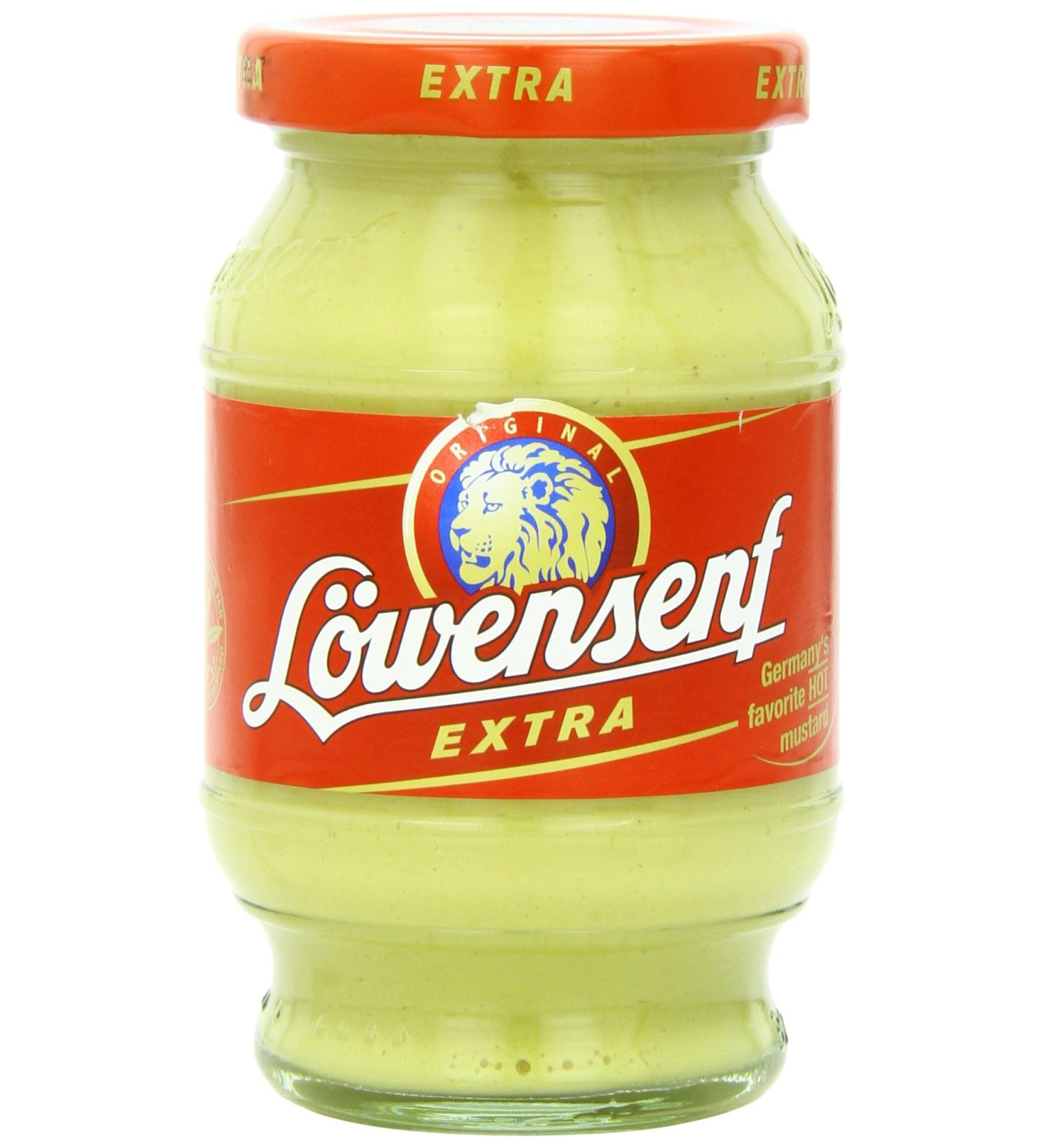 Lowensenf Extra Hot Mustard in Jar - 9.3 oz | Premium Quality - Buy Online on GoSupps.com