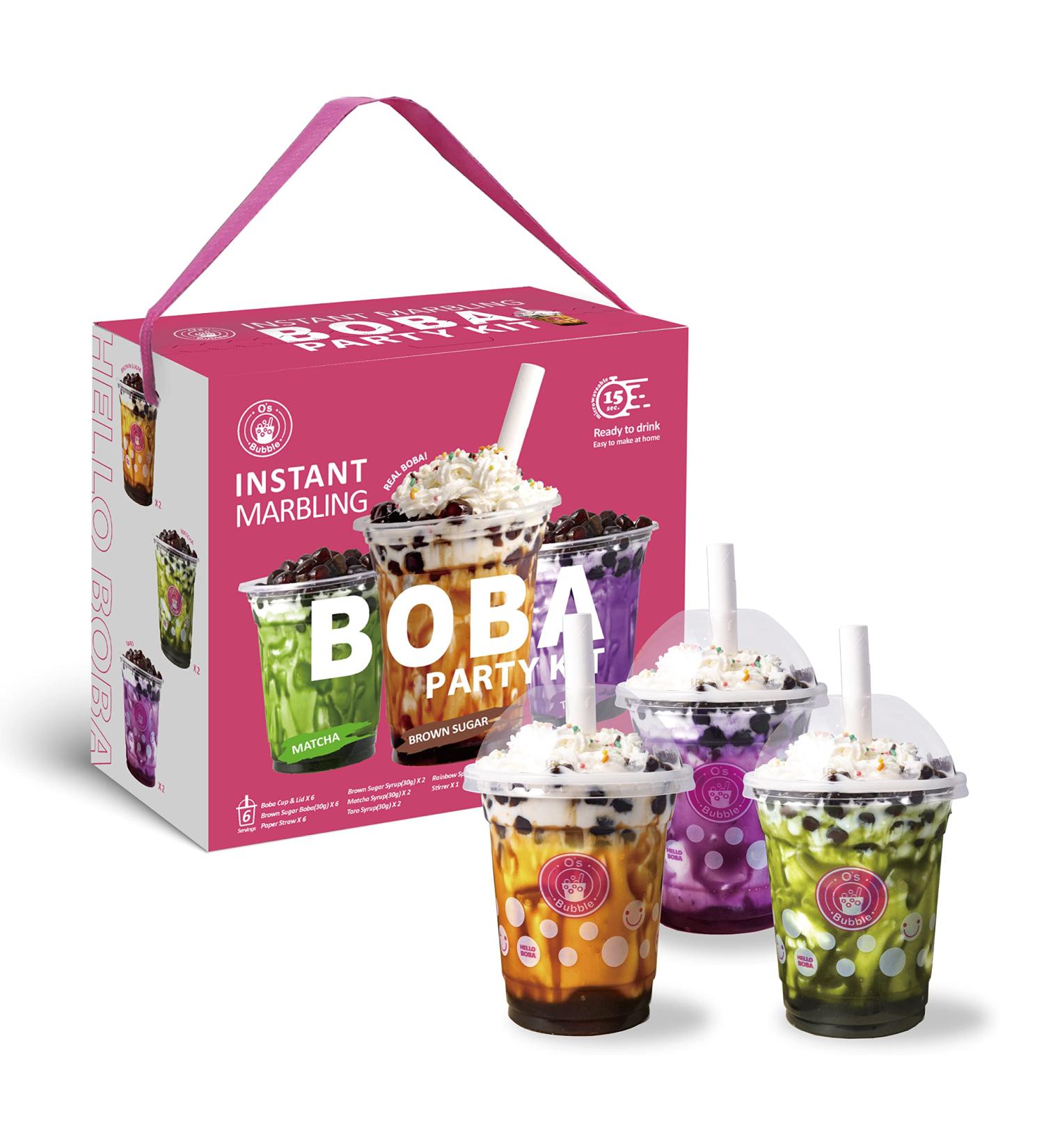 O's Bubble Boba Tea Kit - Instant Marbling Boba Tea Party Set - 6 Serving Bubble Tea Kit - Shelf Stable Boba Tea Set - Buy Online on GoSupps.com