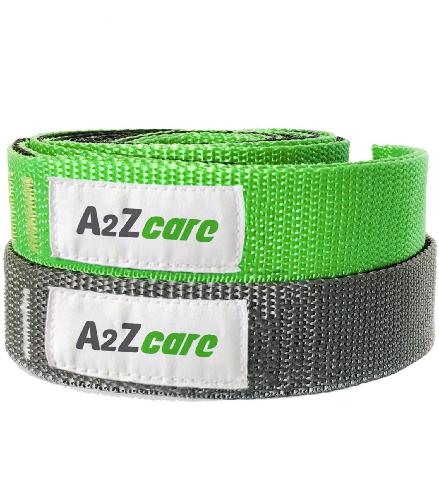 A2ZCARE Yoga Stretch Strap 76 Multi-Loop - Pack of 2 (Gray/Purple Black/Green) - Buy Online on GoSupps.com