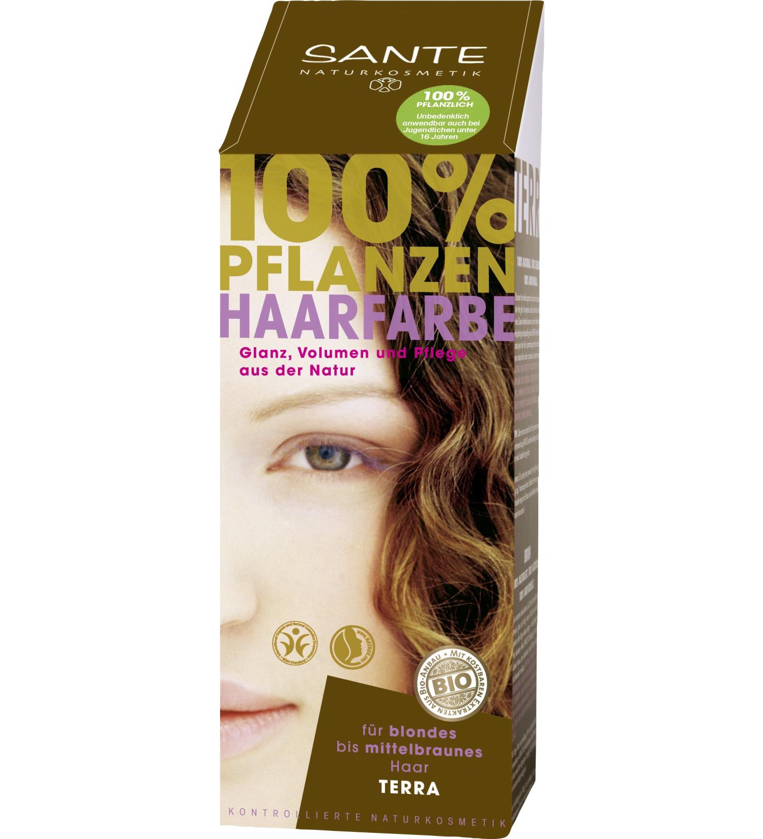 SANTE Natural Cosmetics Plant Hair Color Powder Terra Brown - 100g Henna Powder | Organic Hair Dye for Natural Coloring - Buy Online on GoSupps.com