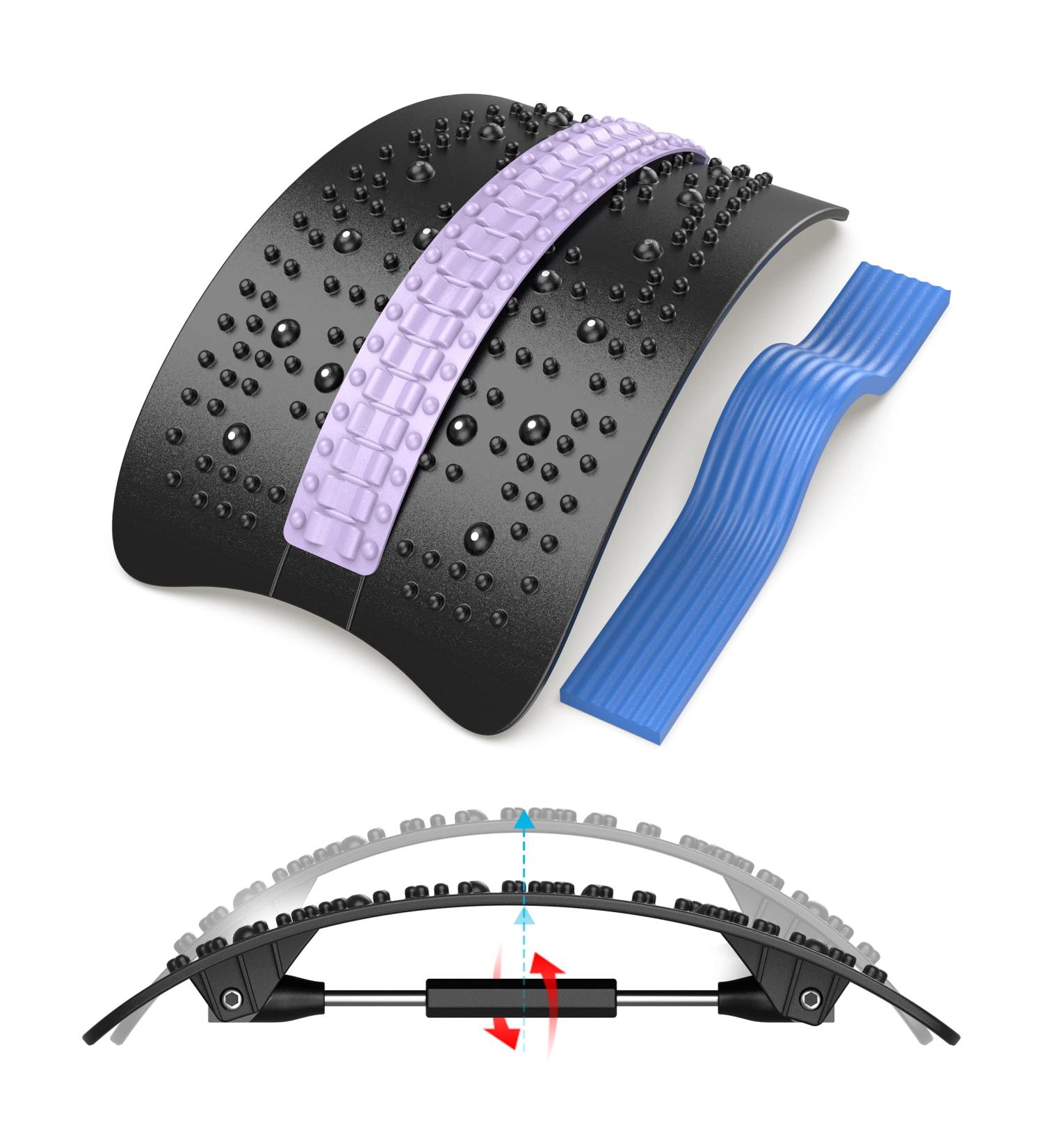 2022 Upgraded Adjustable Back Stretcher for Pain Relief with Magnetic Massage Points - Chiropractor Designed Spine Board for Sciatica, Scoliosis, Herniated Discs - Buy Online on GoSupps.com