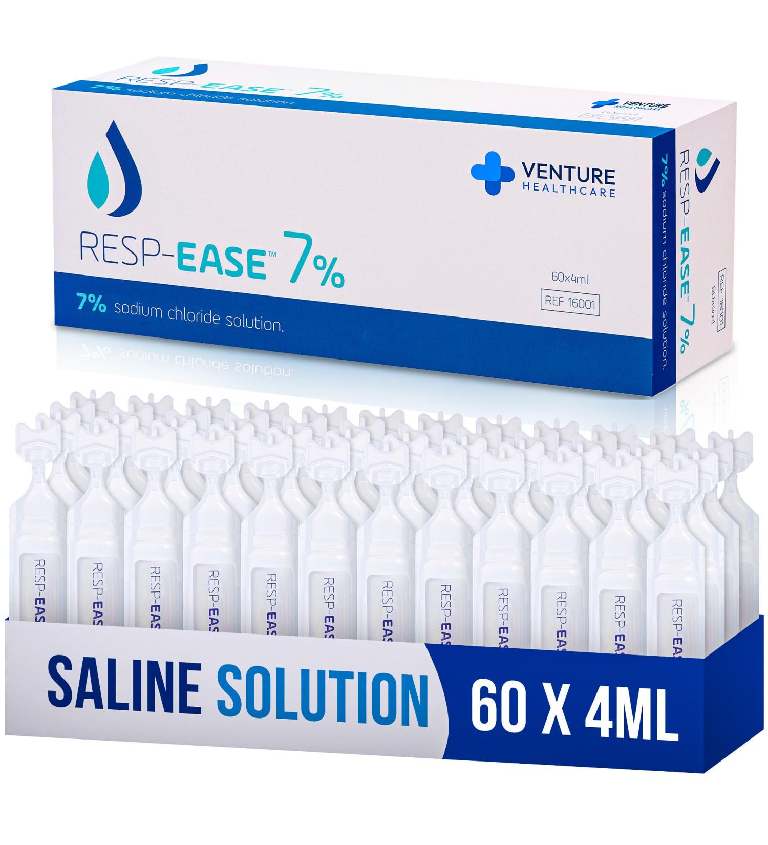 Resp-Ease 7% Saline Solution for Nebulizer and Moisturizing of The Airways - Sodium Chloride 7% for Nose & Eyes, Nasal Cleanse for Adults and All Ages - 240ml / 8.12 fl oz - Buy Online on GoSupps.com