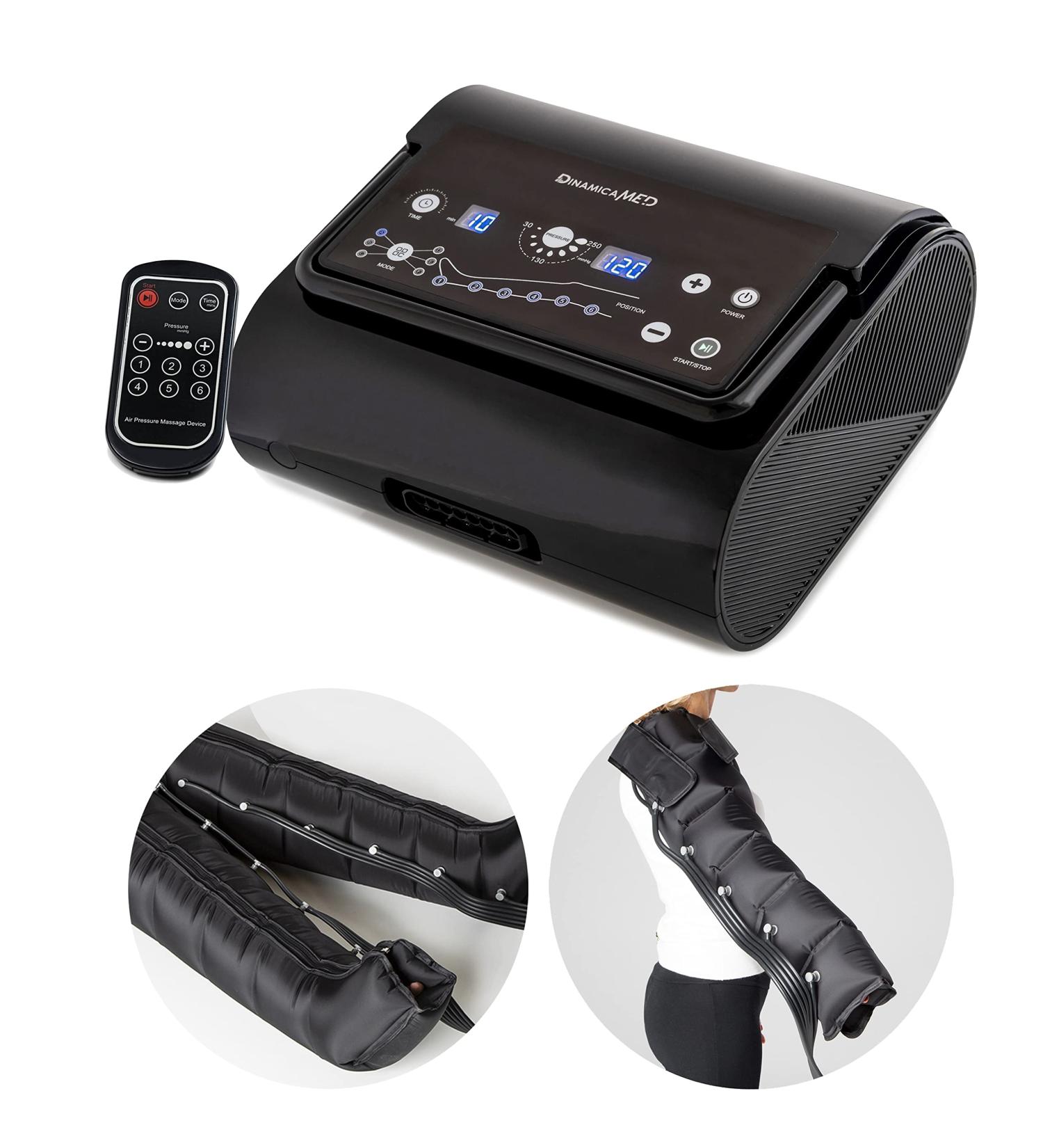 Dinamicamed Pro 6.0 Pressotherapy Device for Lymphatic Drainage | Compact Digital | 6 Programs & Air Chambers | Leg & Arm Massage Cuffs - Buy Online on GoSupps.com