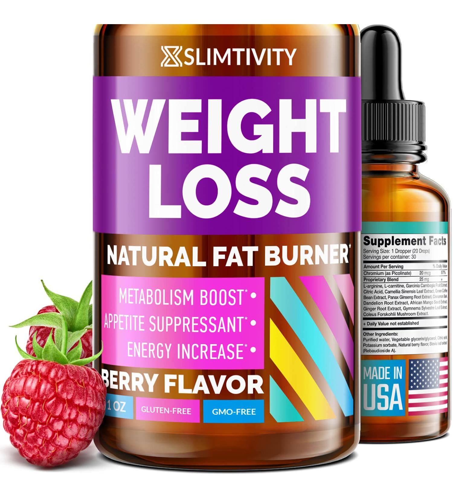 Weight Loss Drops - Effective Diet Drops for Fat Loss - Appetite Suppressant & Metabolism Booster with Safe, Proven Ingredients - Non-GMO Garcinia Cambogia - 1 Fl.Oz - Buy Online on GoSupps.com
