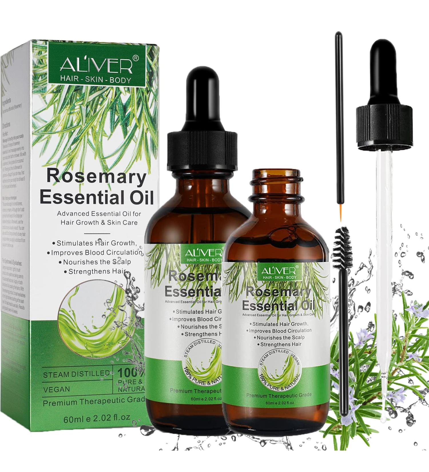 Organic Rosemary Hair Growth Oil - Cold Pressed, 4.04 Oz (Pack of 2) for Hair, Body & Skin - Buy Online on GoSupps.com