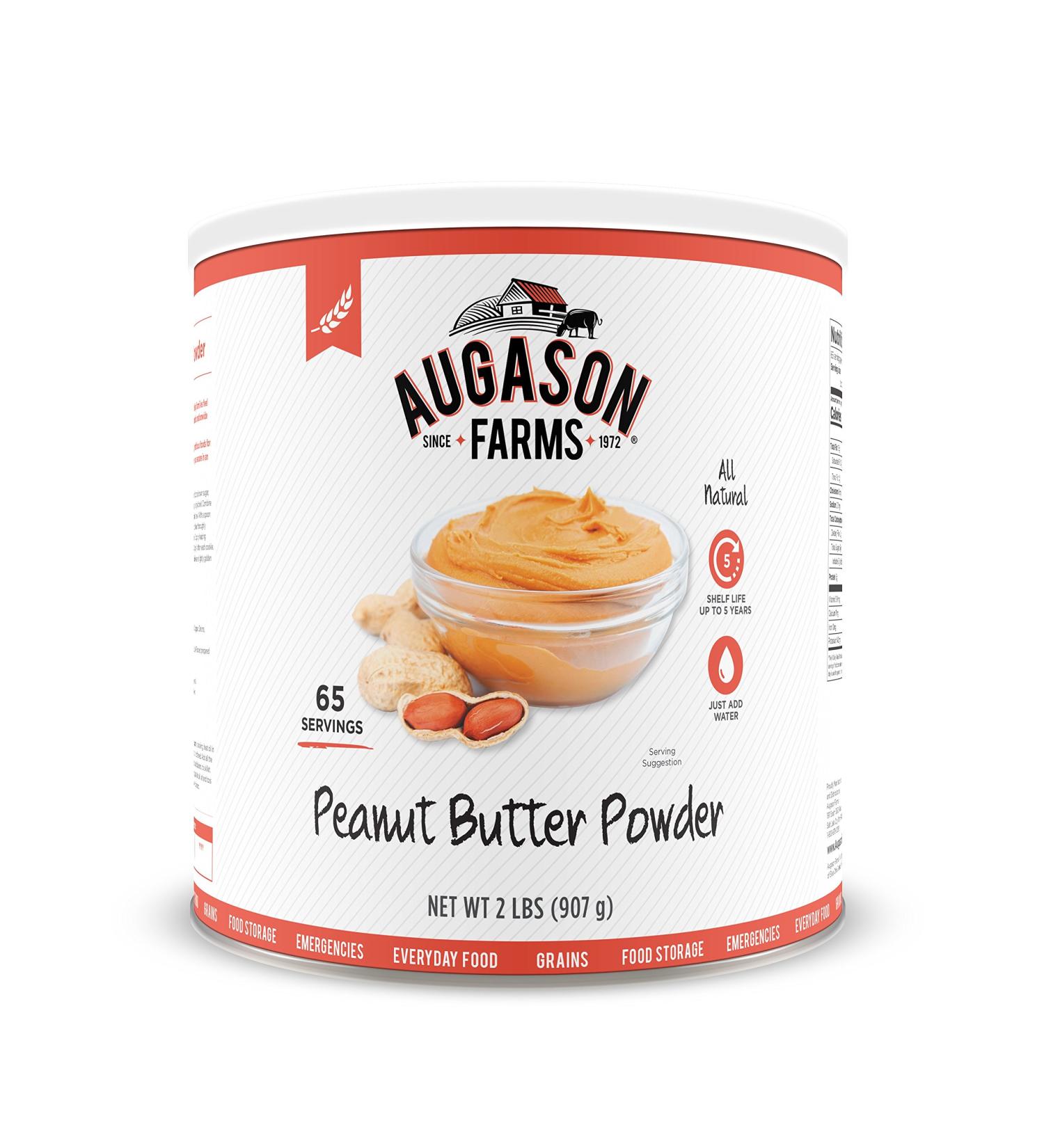 Augason Farms Peanut Butter Powder 2 lbs - No. 10 Can | Delicious and Nutritious Powdered Peanut Butter - Buy Online on GoSupps.com