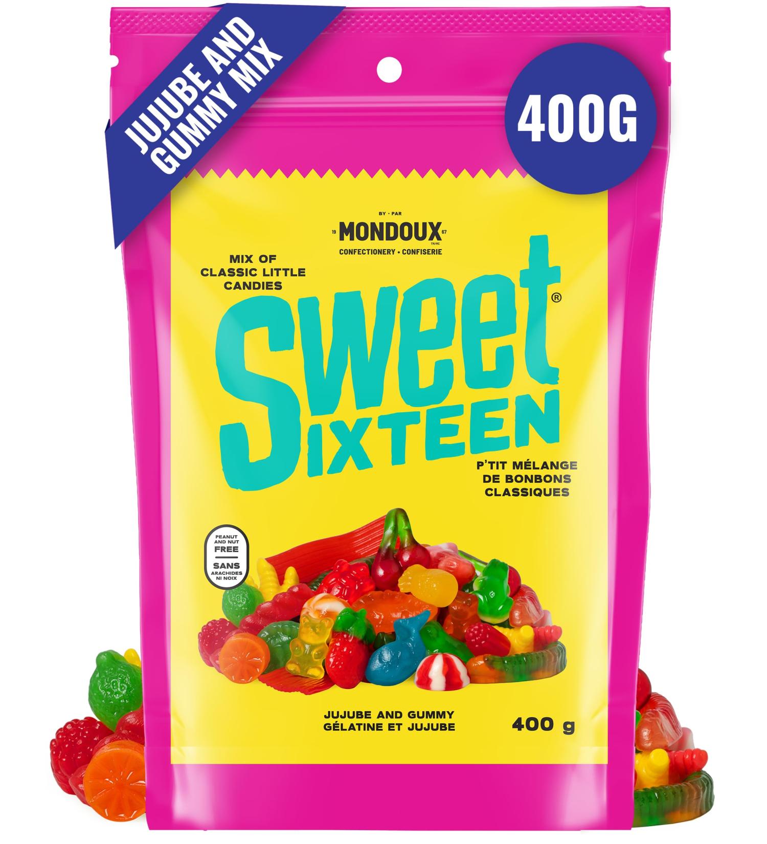 Sweet Sixteen Jujube & Gummy Candies Classic Mix of Sweet Gummies and Jujubes 400g per Pack Peanut & Nut-Free Candies Soft Chewy and Always Fresh - Buy Online on GoSupps.com