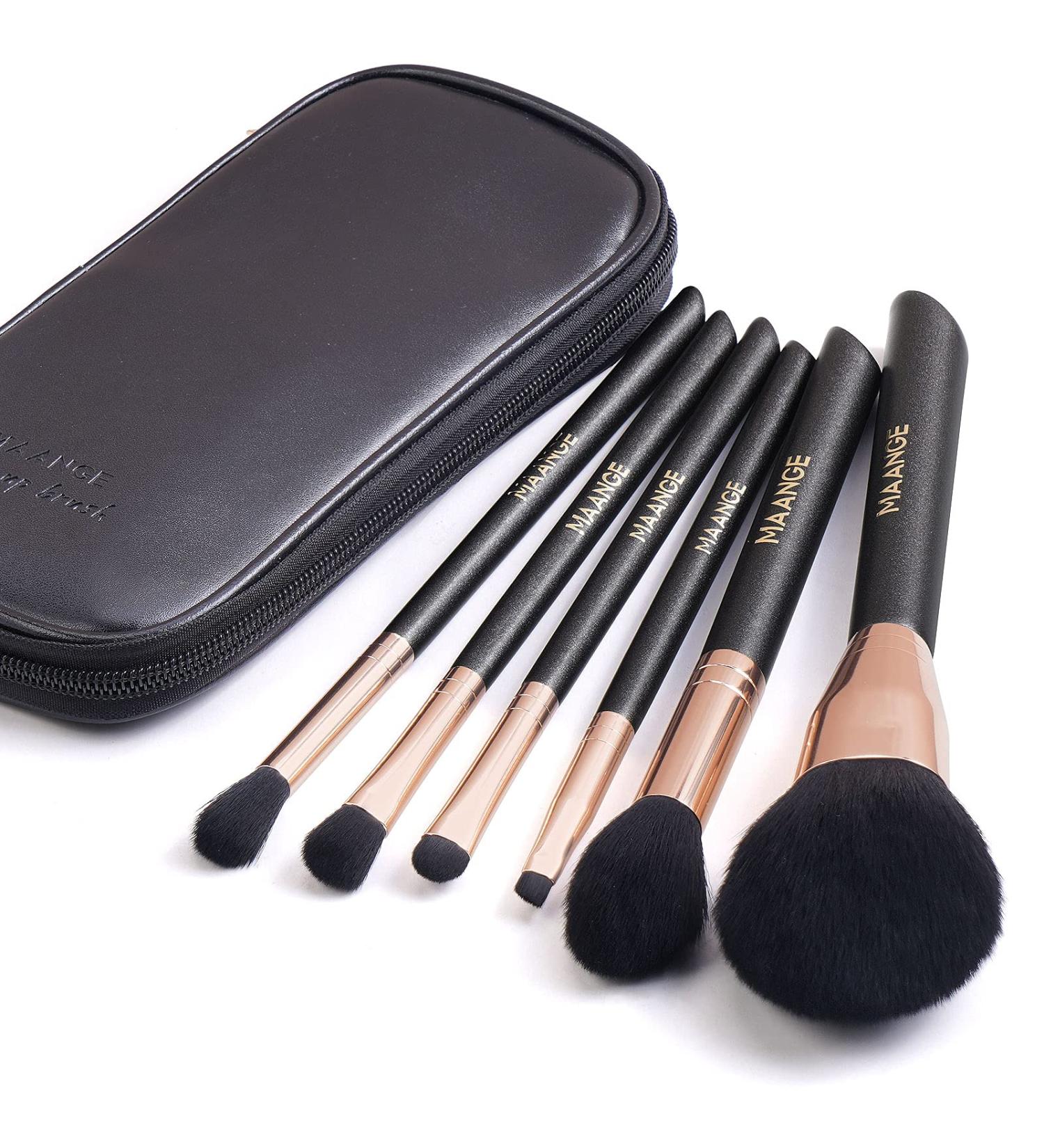 Premium 7-Piece Make-Up Brush Set | Professional Synthetic Brushes for Blending & Powder | Includes Cosmetic Bag - Buy Online on GoSupps.com