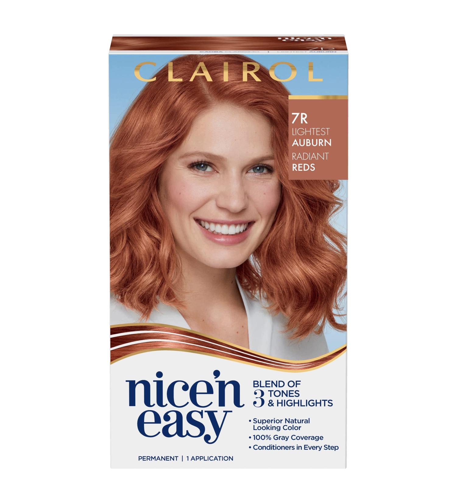 Clairol Nice'n Easy 7R Lightest Auburn Permanent Hair Dye - 6.26 Fl Oz - Buy Online on GoSupps.com