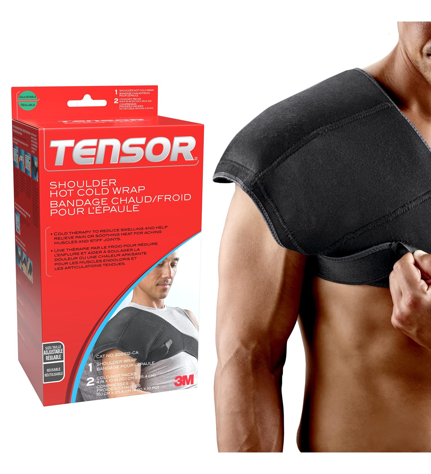 Tensor Shoulder Hot Cold Wrap 208612-CA Adjustable 1 Wrap 2 Gel Packs Black Compress + Wrap - Buy Online on GoSupps.com