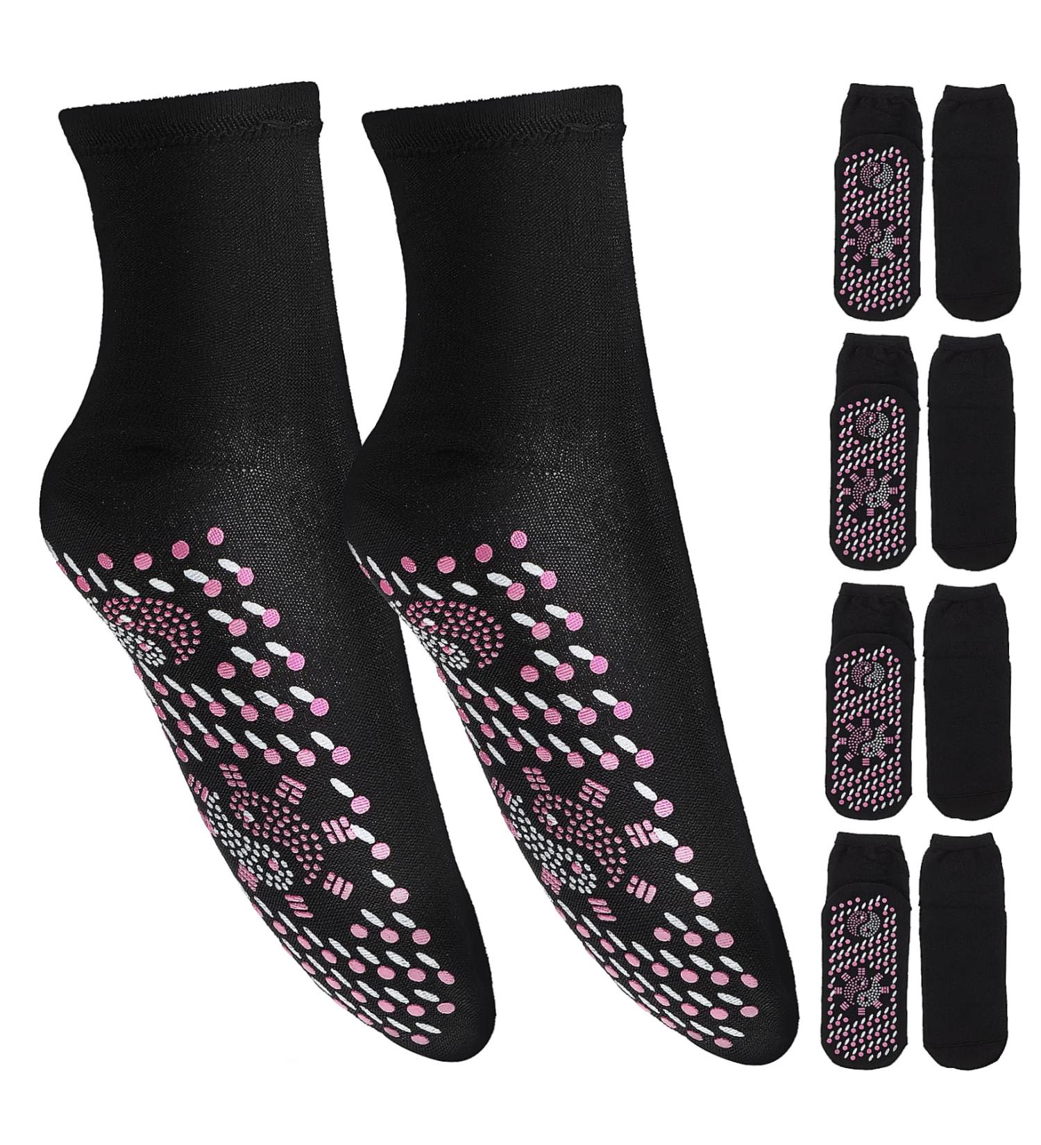 Buy Besportble 5 Pairs Soft Warm Hiking Socks - Self-Heating Turmaline Polyester Stockings for Men | Comfortable House & Sleep Slippers - Buy Online on GoSupps.com