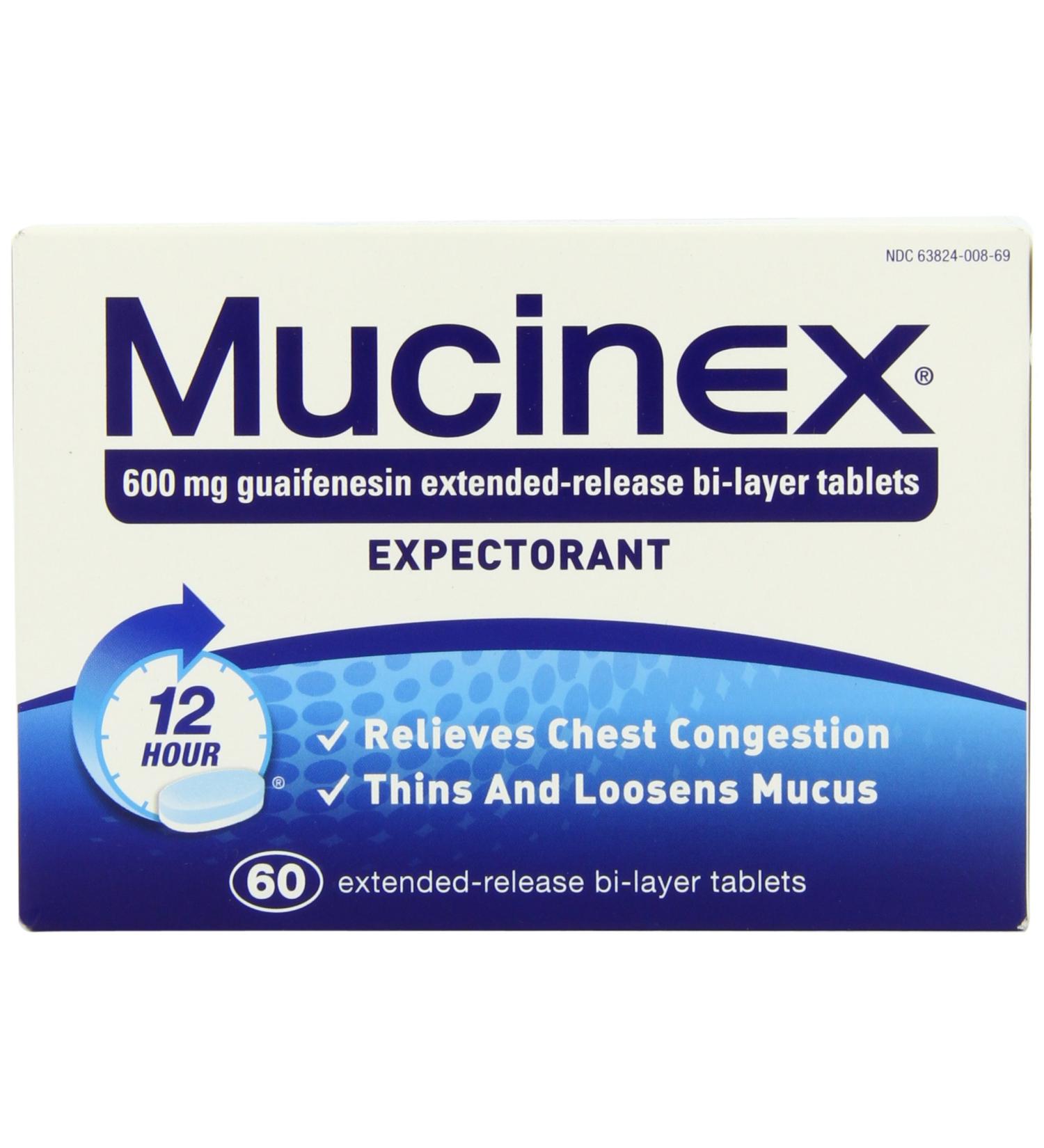 Mucinex 12-Hour Chest Congestion Expectorant Tablets - 60 Count - Buy Online on GoSupps.com