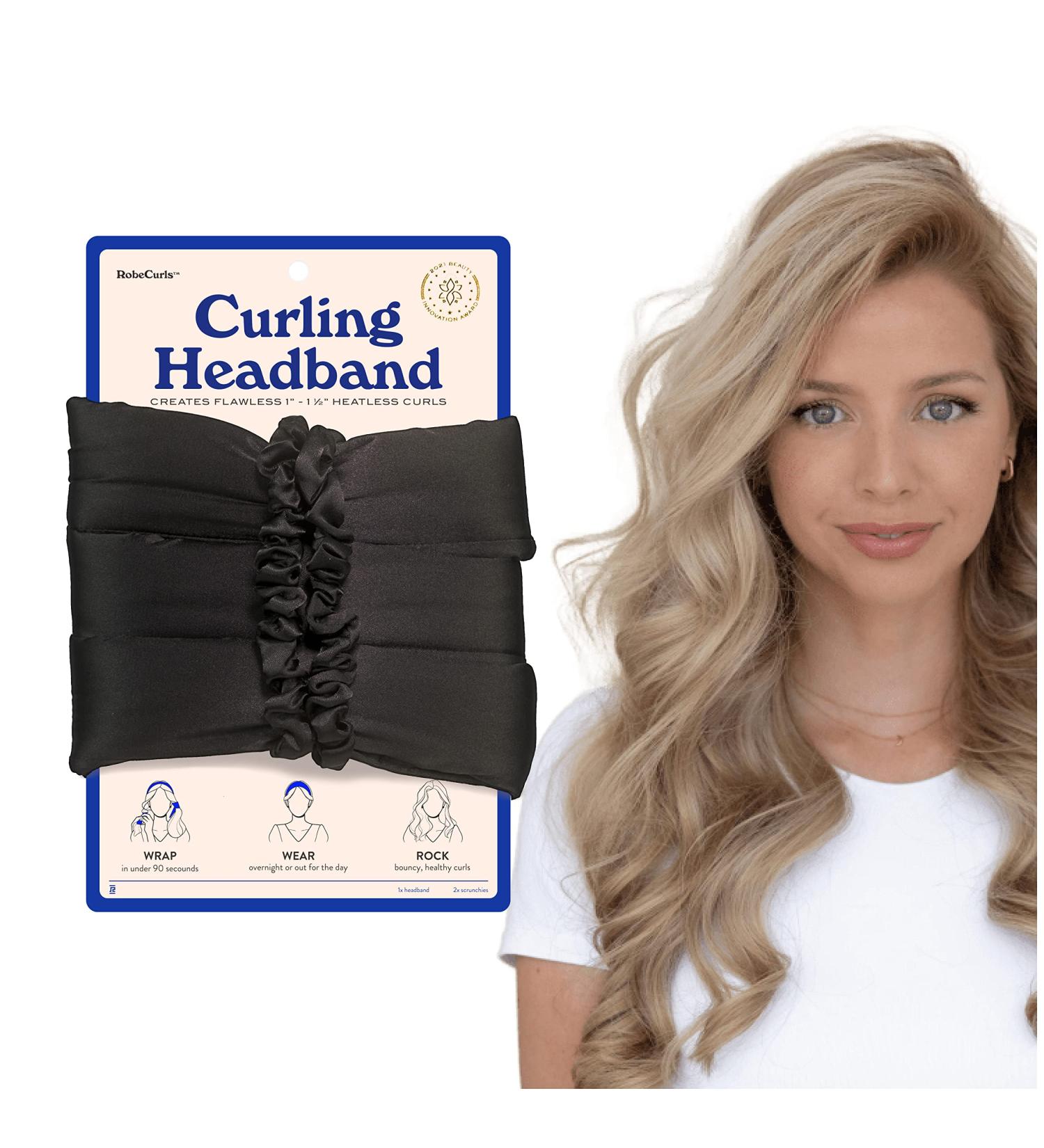 RobeCurls Satin Heatless Hair Curler Set with Original Curling Headband - Hair Accessories for Women with 2 Scrunchies - Buy Online on GoSupps.com
