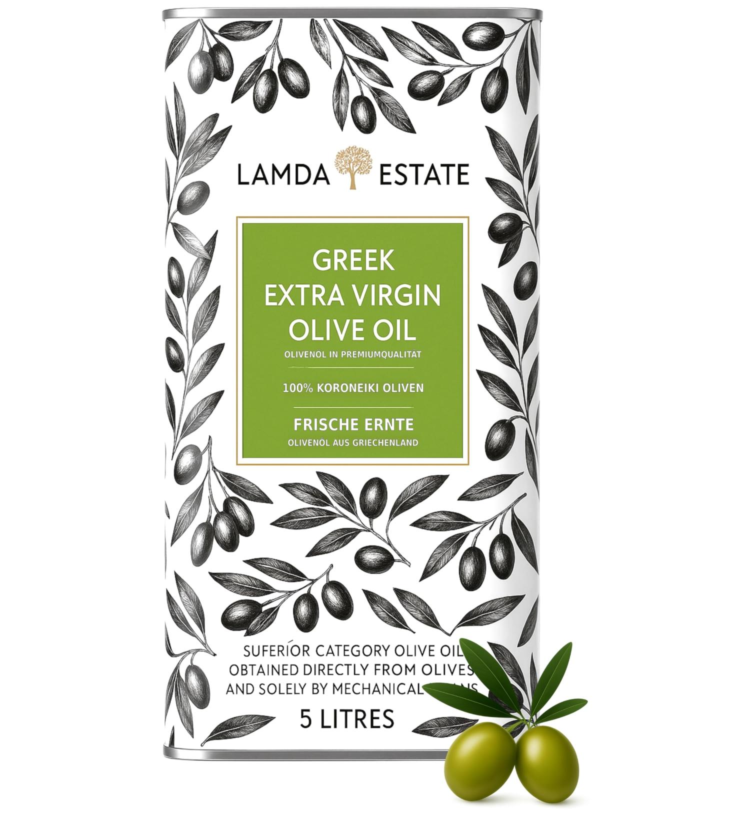  Lamda Estate Lamda Estate | Greek olive oil cold pressed 5 liters Nativ extra | Premium from coroneiki olives - Buy Online on GoSupps.com