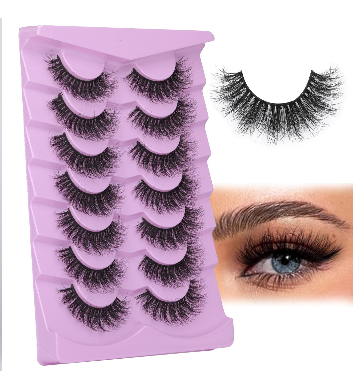 FANXITON 8D Curl Mink Lashes 7 Pairs Multipack - Natural Wispy False Eyelashes for Full Volume - C-16MM-03 - Buy Online on GoSupps.com
