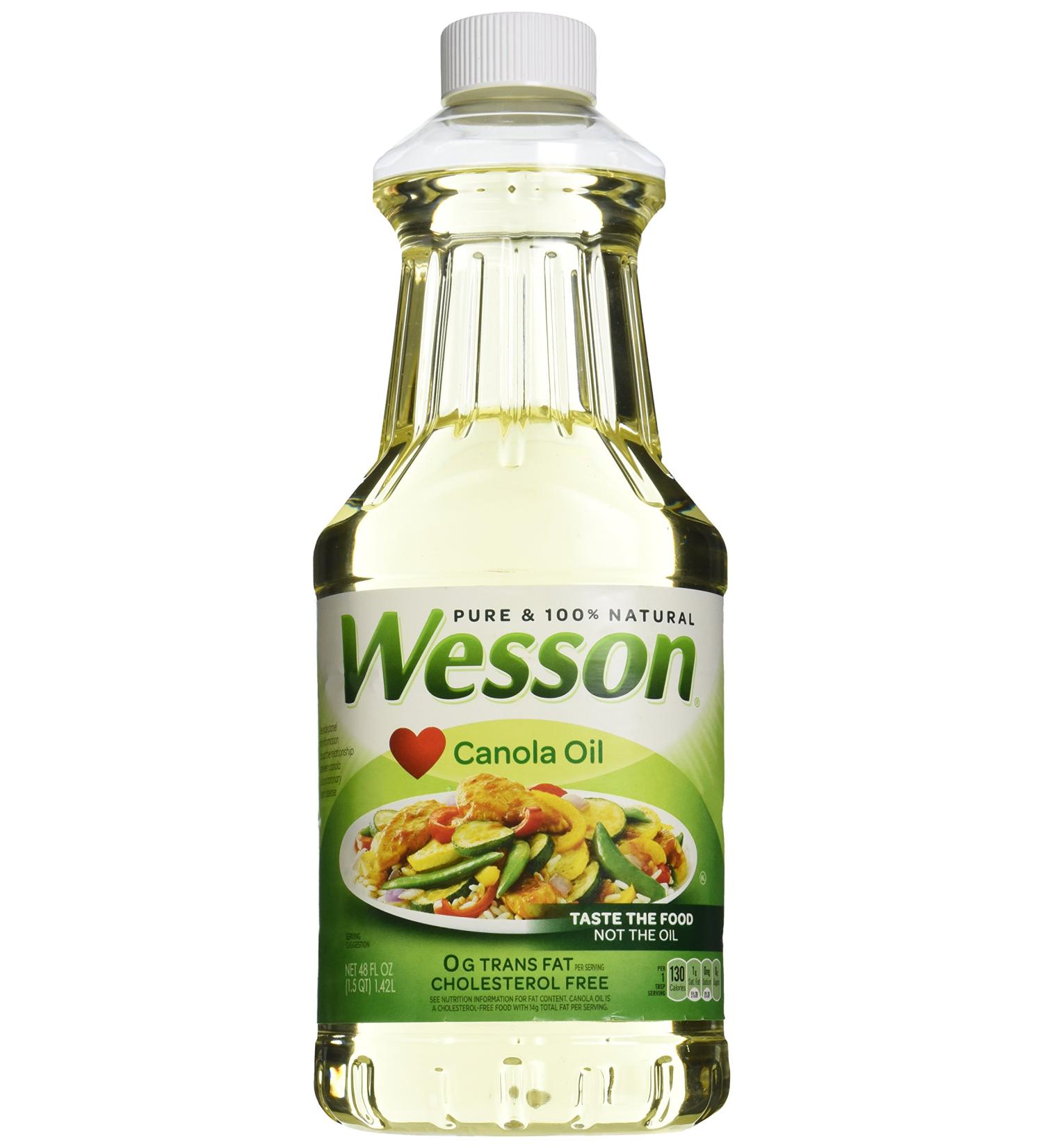Wesson Pure Canola Oil 48 fl oz - Premium Cooking Oil for Healthier Meals - Buy Online on GoSupps.com