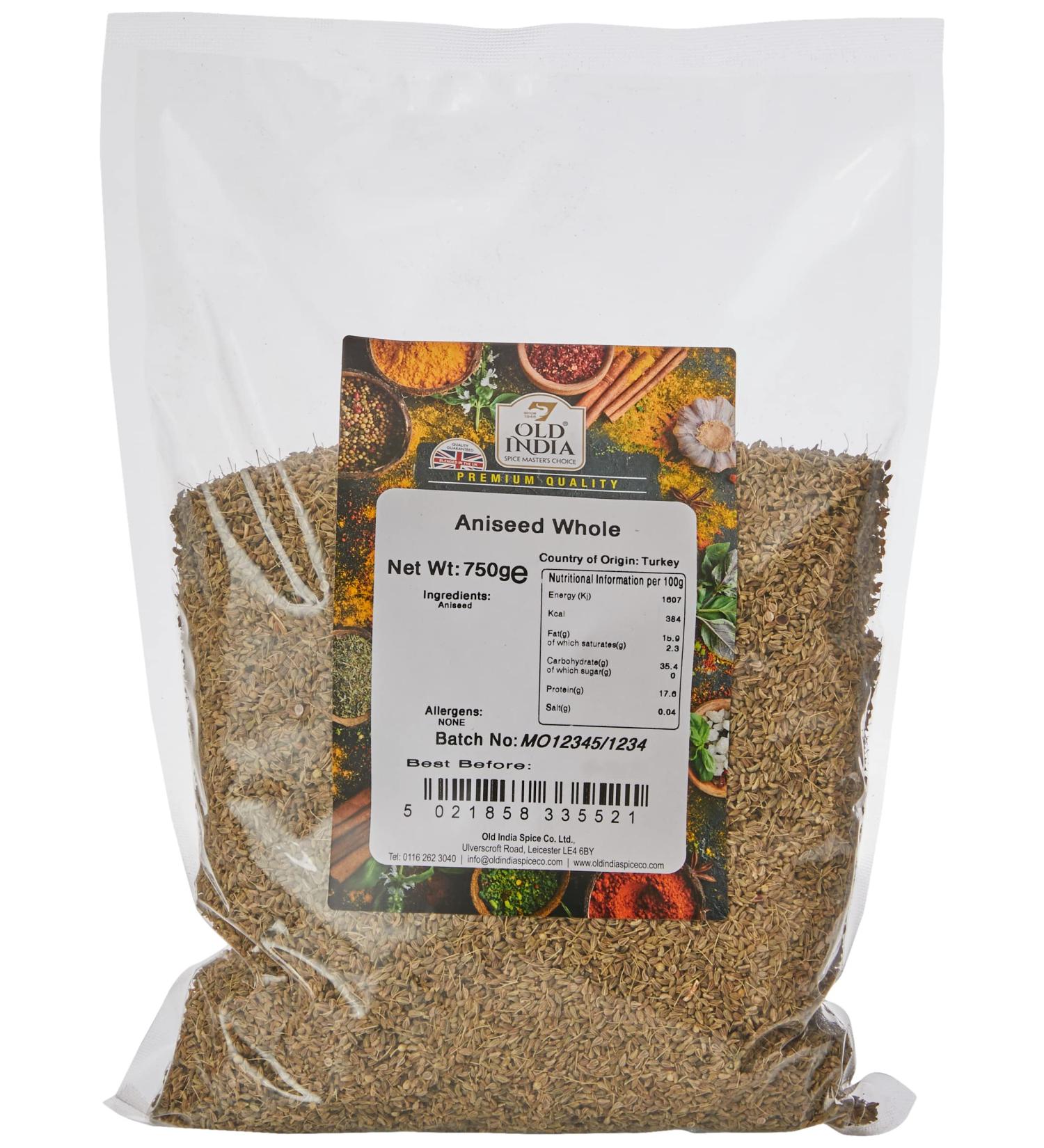 Old India Aniseed Whole 750g - Premium Quality Spice for Cooking & Baking - Buy Online on GoSupps.com