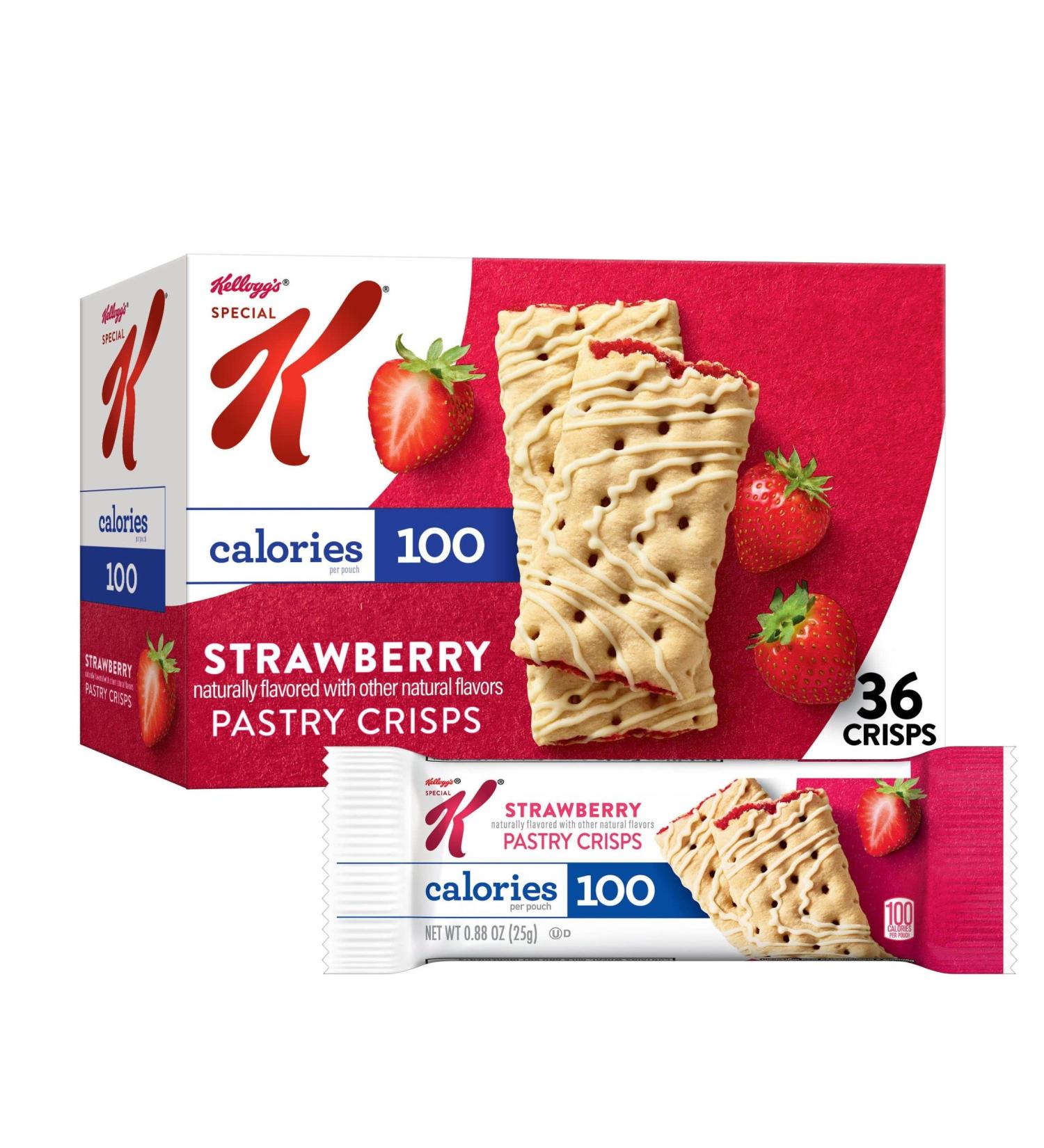 Kellogg's Special K Strawberry Pastry Crisps 100 Calorie Snacks 15.84oz Value Size (36 Crisps) - Buy Online on GoSupps.com