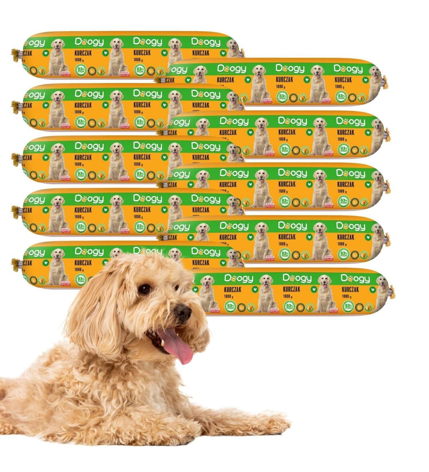 1 kg dog sausage dog food wet food high meat content premium | Dog food beef or poultry (12x 1kg chicken) - Buy Online on GoSupps.com