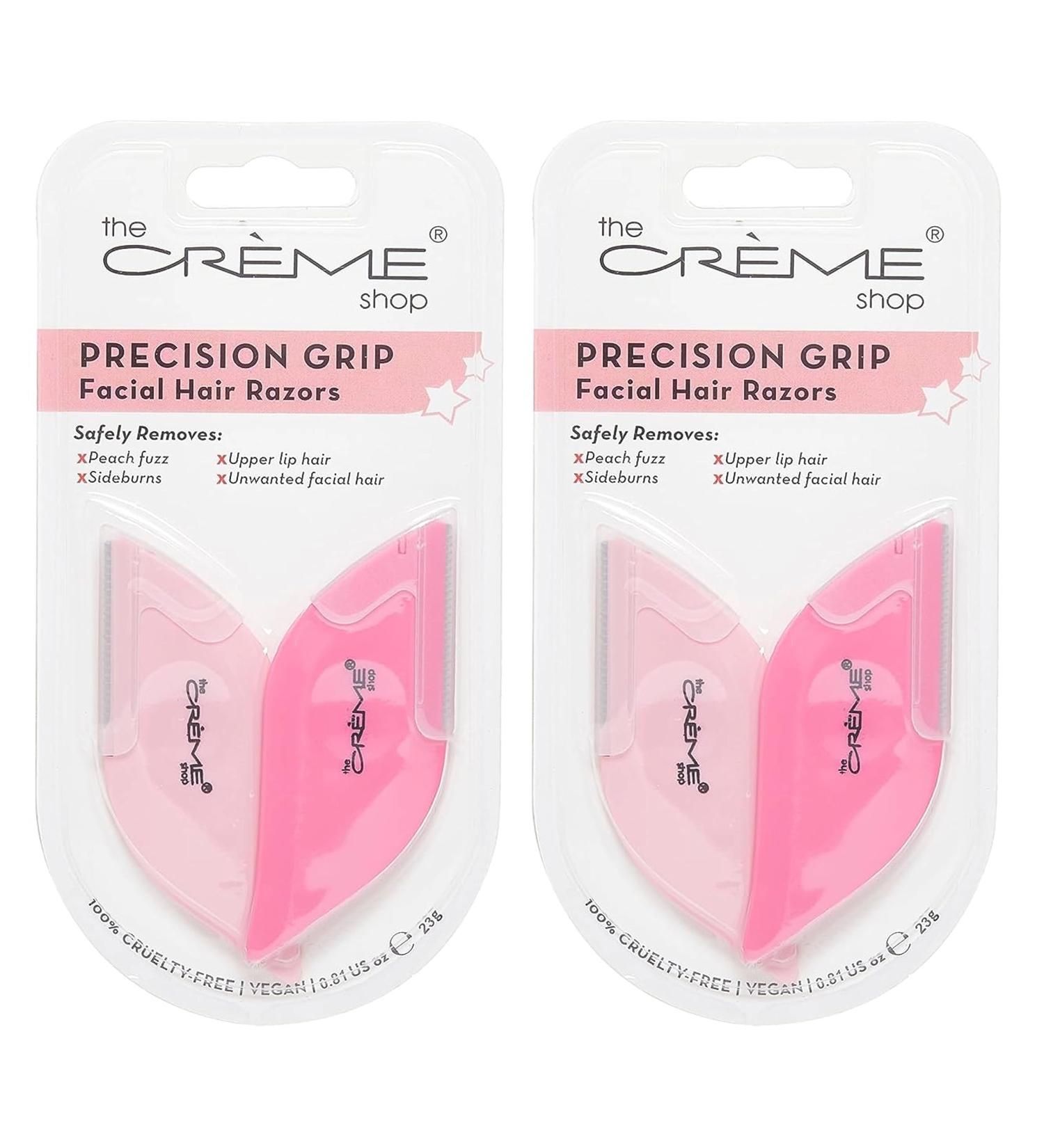 Buy The Creme Shop Precision Grip Facial Hair Razors - Multipurpose Dermaplaning Tool for Easy Eyebrow & Facial Hair Removal | Set of 2 - Buy Online on GoSupps.com