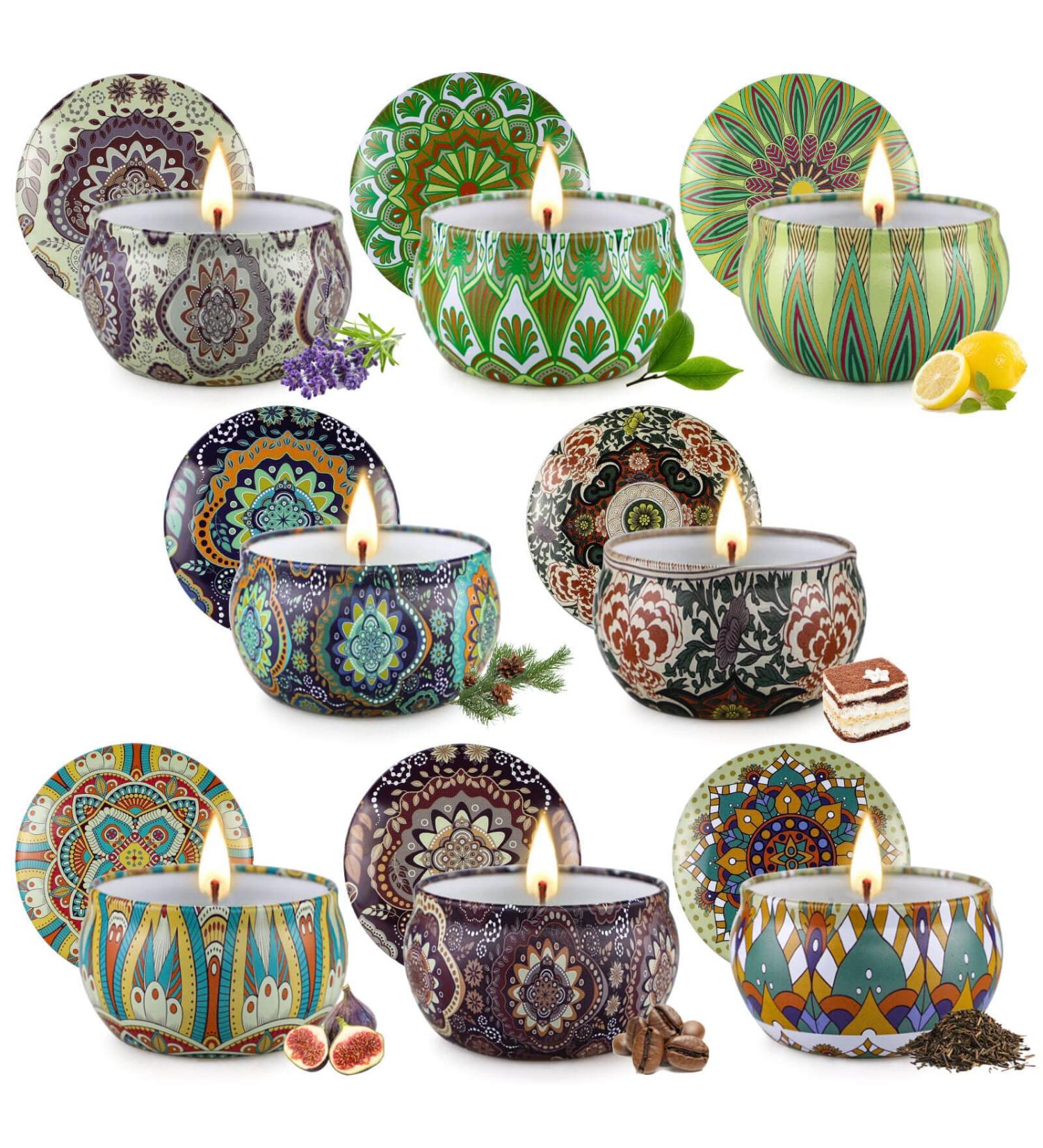 8 Pack Scented Candles for Women - Ideal for Home, Meditation, Yoga, and Gifts - Retro 2.5oz Set for Birthday, Mother's Day - Buy Online on GoSupps.com