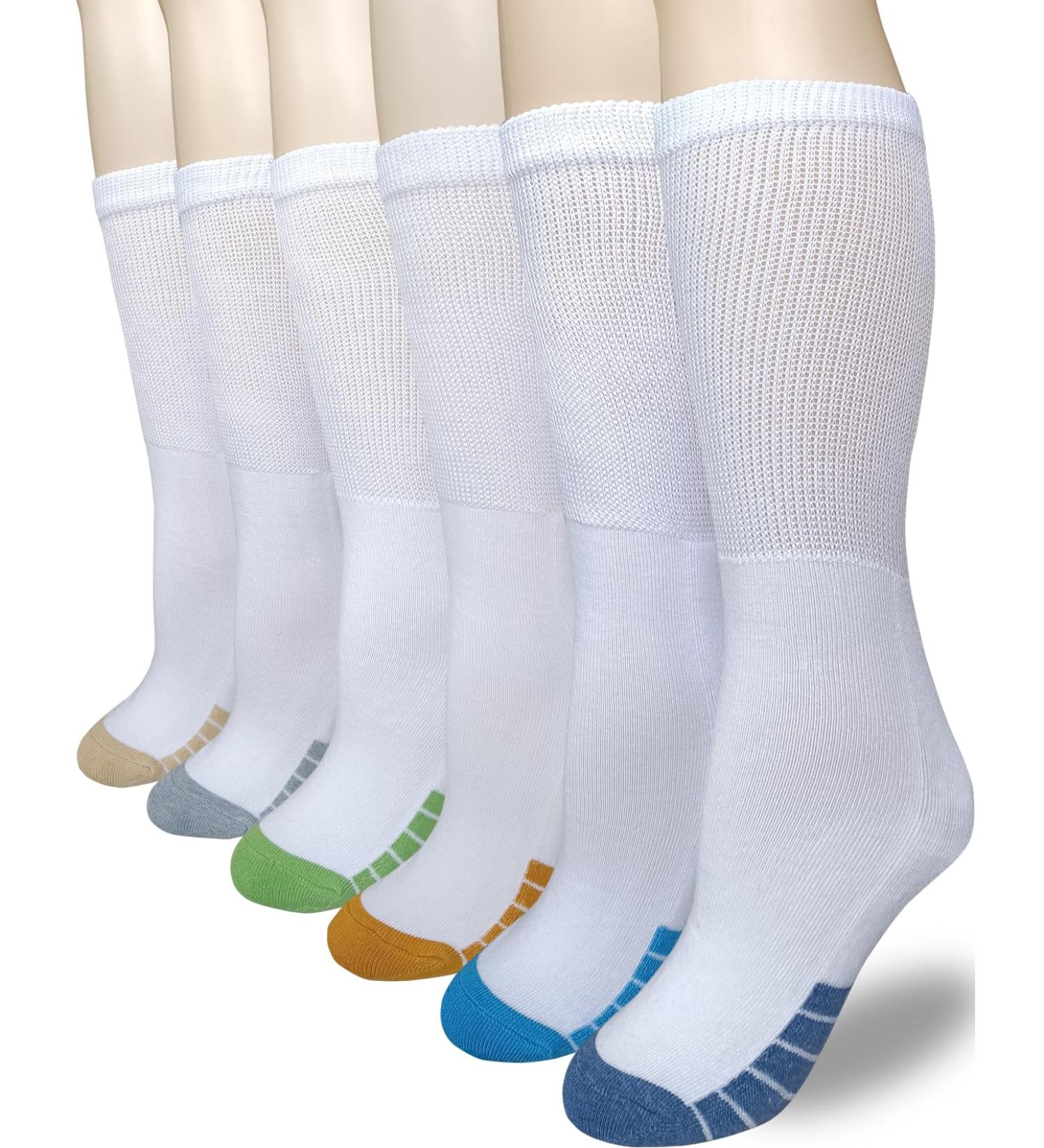 SYOLLAVE Diabetic Socks - Extra Width Non-Binding Neuropathy Socks for Men & Women | Super Wide Bariatric Socks (6 Pairs) for Swollen Feet - Comfort & Relief - Buy Online on GoSupps.com