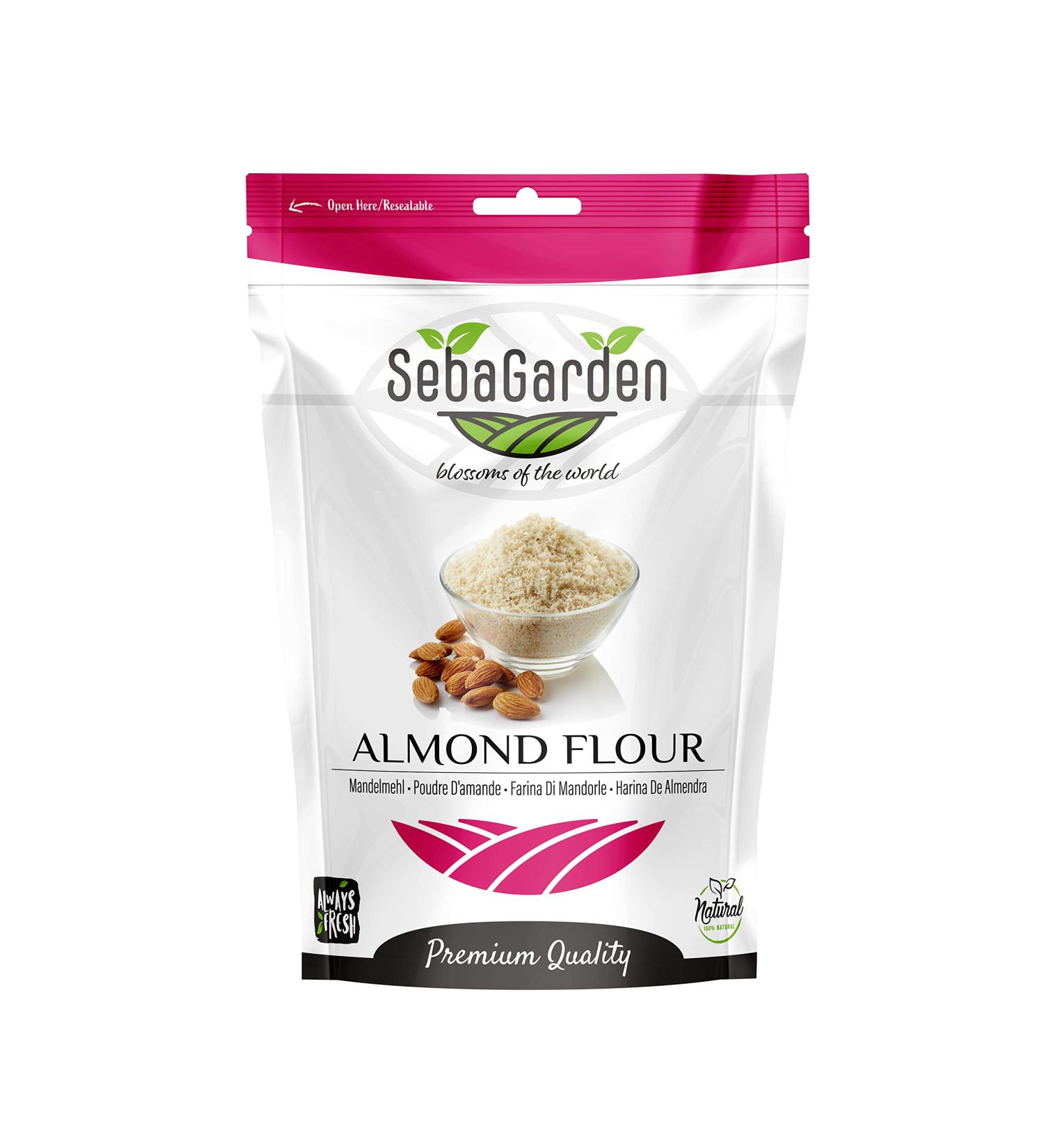 Seba Garden Extra Fine Almond Flour Blanched Ziplock Packaging Resealable Ground Almond from California Keto Friendly 1 Kg 1 kg Pack of 1 - Buy Online on GoSupps.com