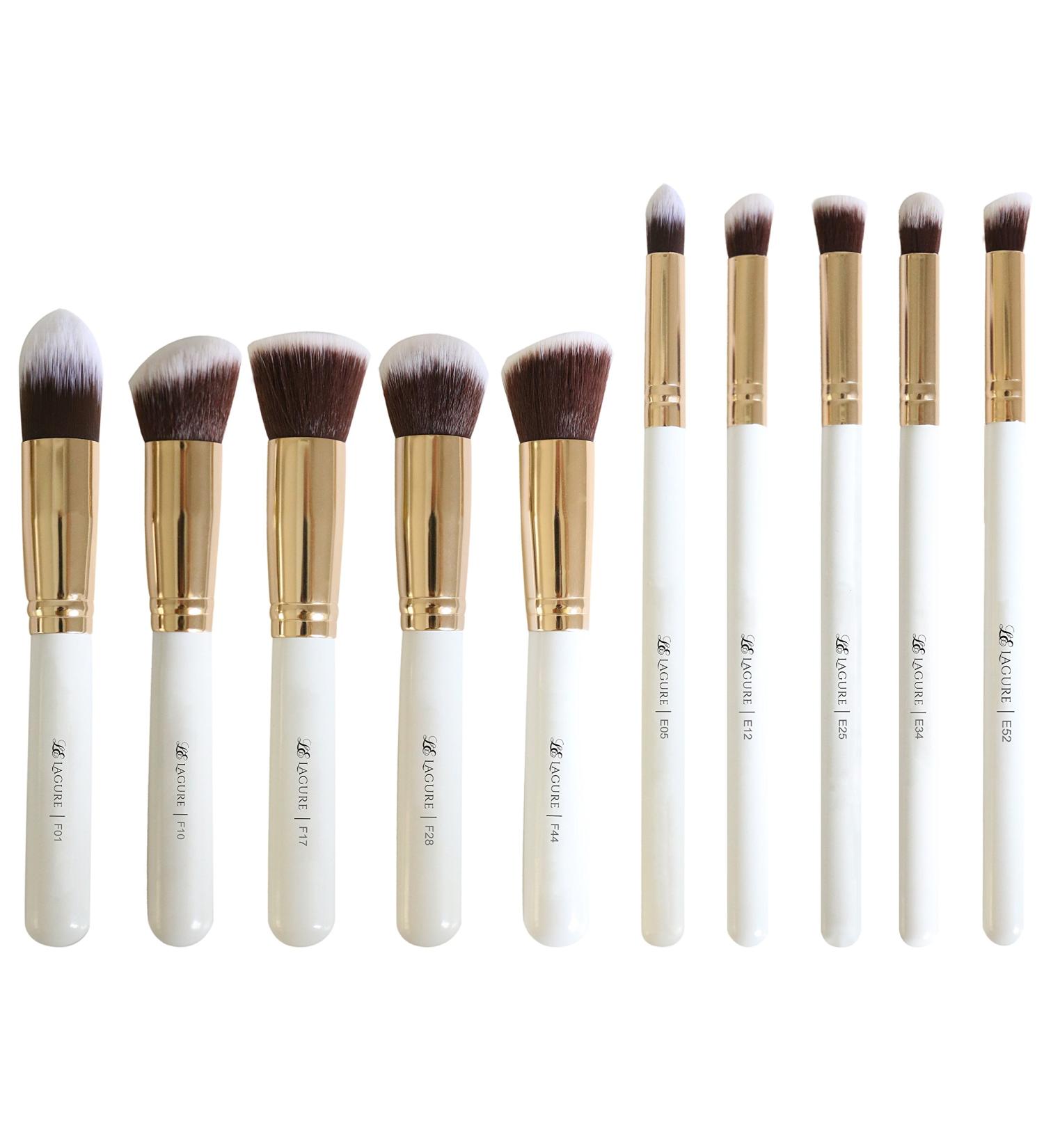 Premium Kabuki Makeup Brush Set - Ultimate Brushes for Eyeshadow Contour Blush & Foundation - Complete with Cosmetic Brush Guide for Flawless Application - Buy Online on GoSupps.com