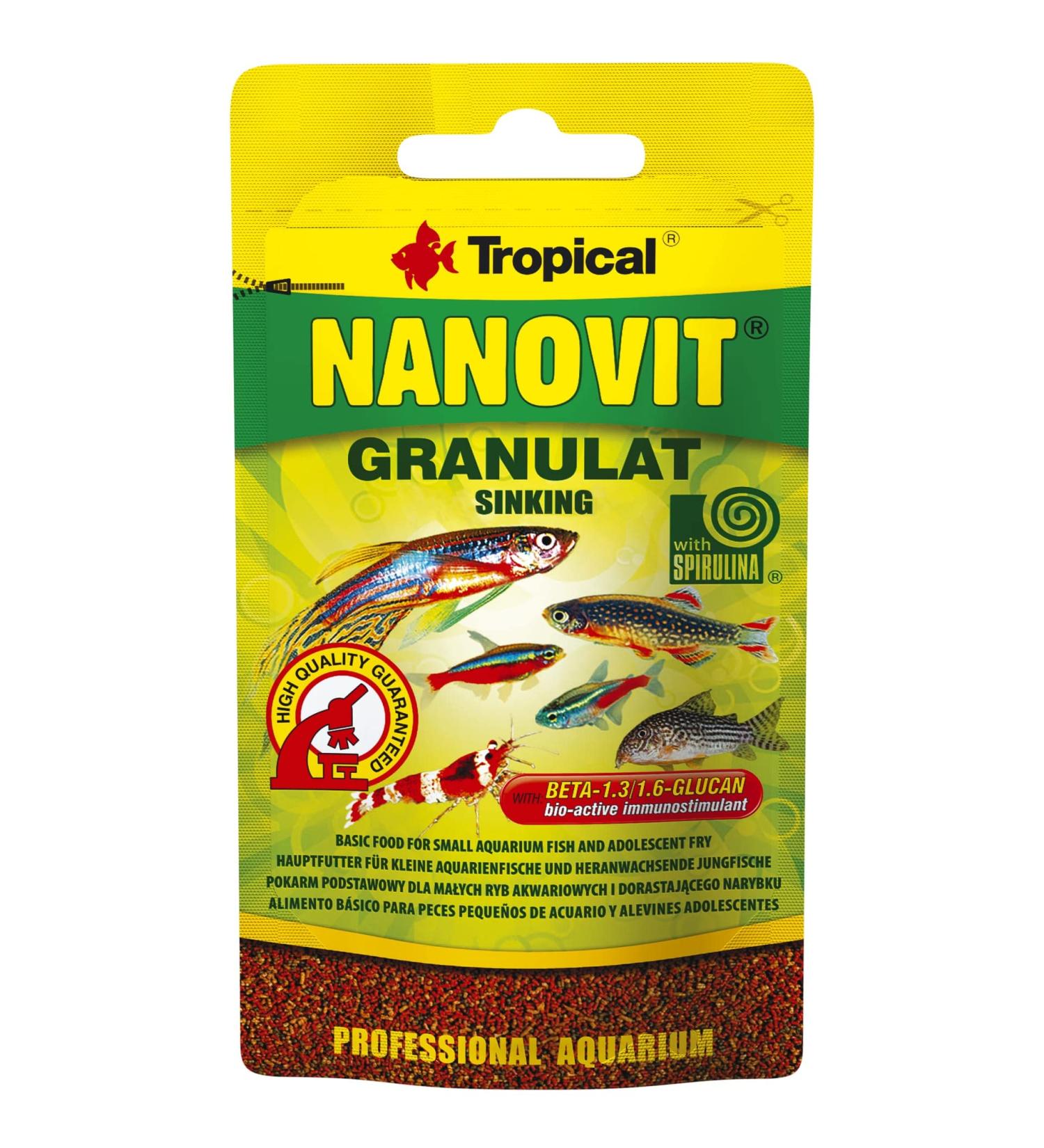 NANOVIT GRANULAT 10g - Small multi-ingredient sinking granules for small aquarium fish - Buy Online on GoSupps.com