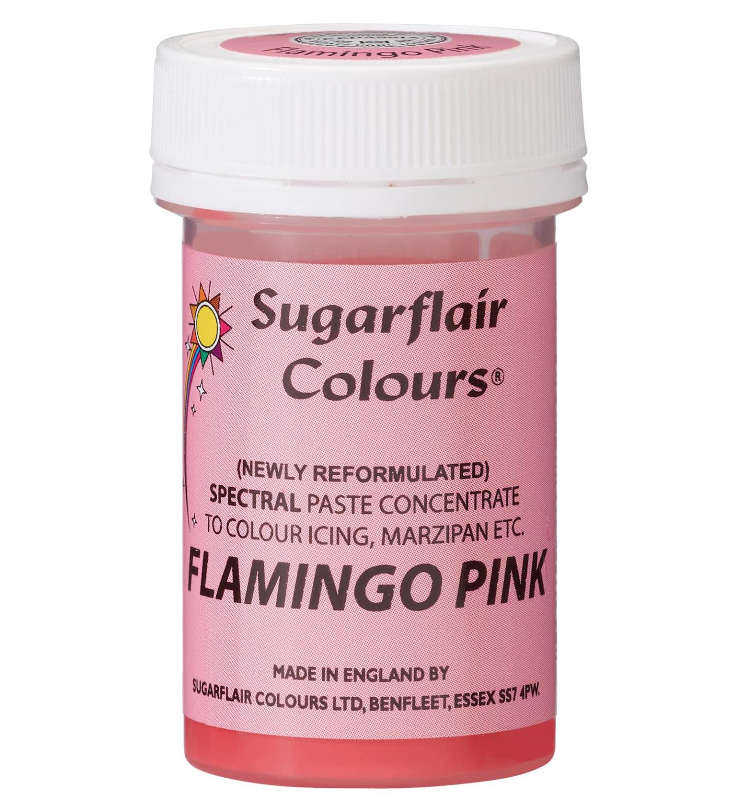 Sugarflair Flamingo Pink Spectral Food Colouring Paste Highly Concentrated for Use with Sugar Pastes Buttercream Royal Icing or Cake Mix Vibrant Colour Dye - 25g