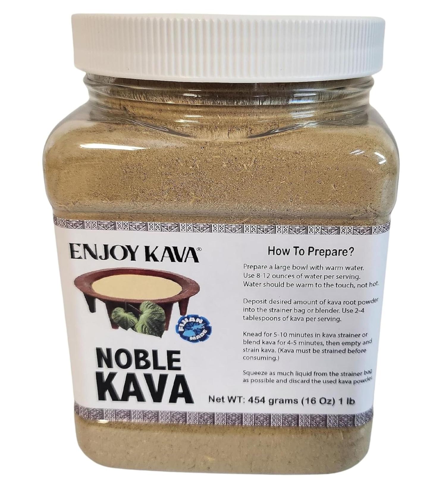 Fijian Made - Enjoy Kava NOBLE KAVA (16 Oz JAR) Kava from FIJI
