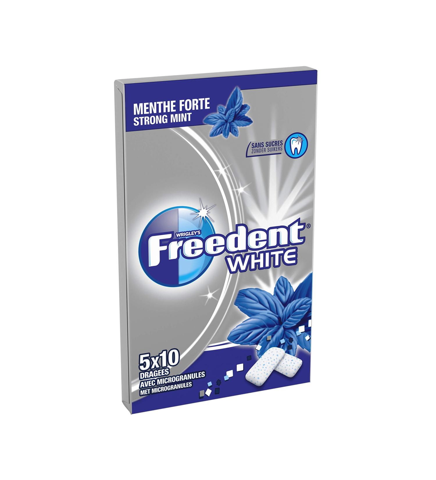 Freedent 5 Cases of 10 Sugar-Free Chewing Gums White Mint Forte - Buy Online on GoSupps.com