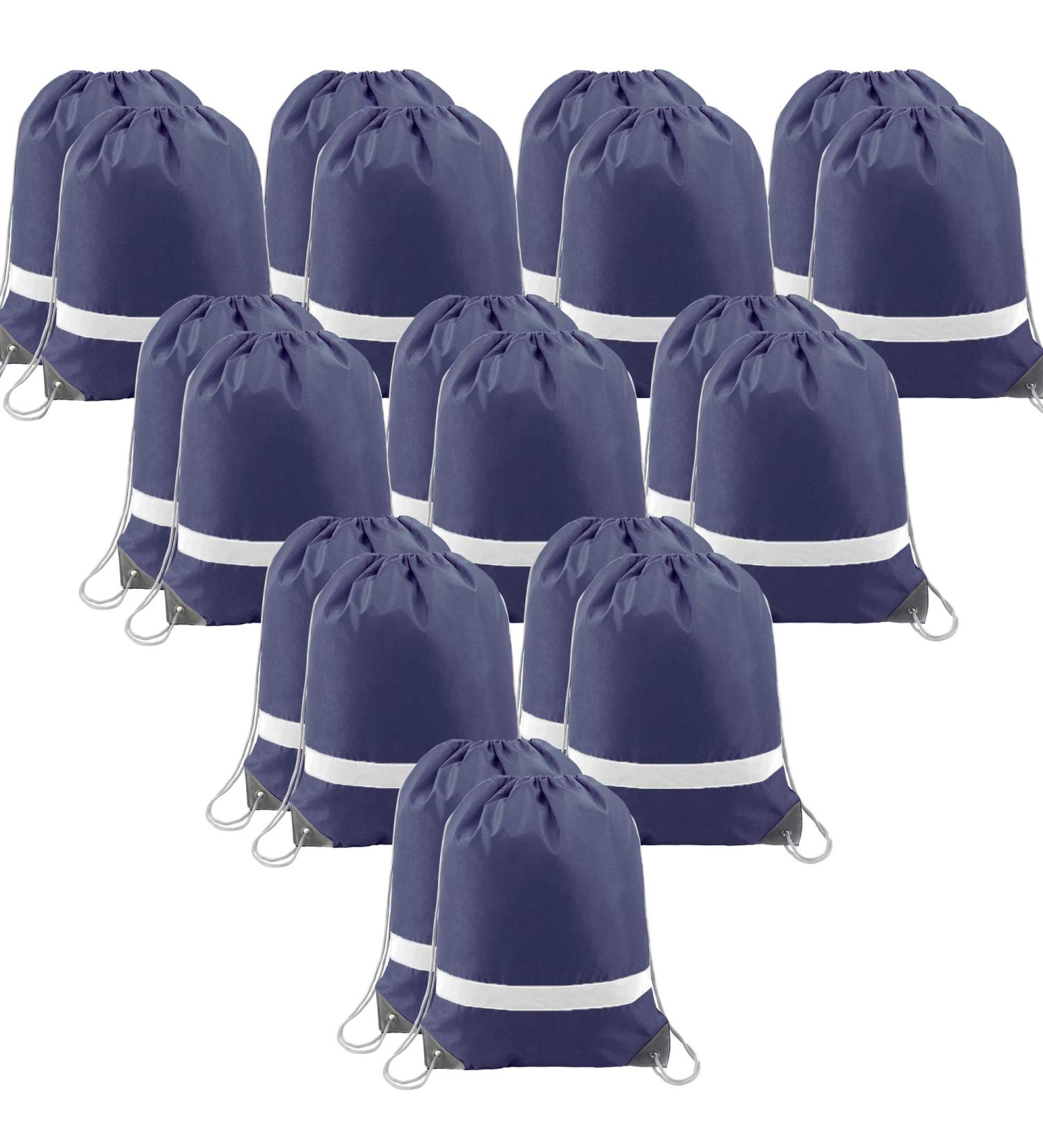 BeeGreen 20|30|50 Pieces Drawstring Backpacks Bags for Gym Sport Trip  DIY Reflective String Bags Cinch Sacks Navy 20 - Buy Online on GoSupps.com