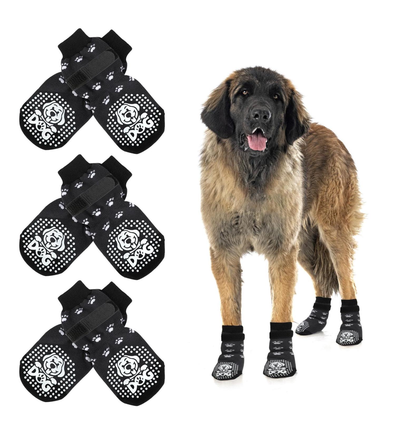 Mfsdai Anti-Slip Dog Socks | 3 Pairs with Adjustable Velcro | Non-Slip Paw Protectors for Small Medium & Large Dogs | Perfect for Hardwood Floors - Buy Online on GoSupps.com