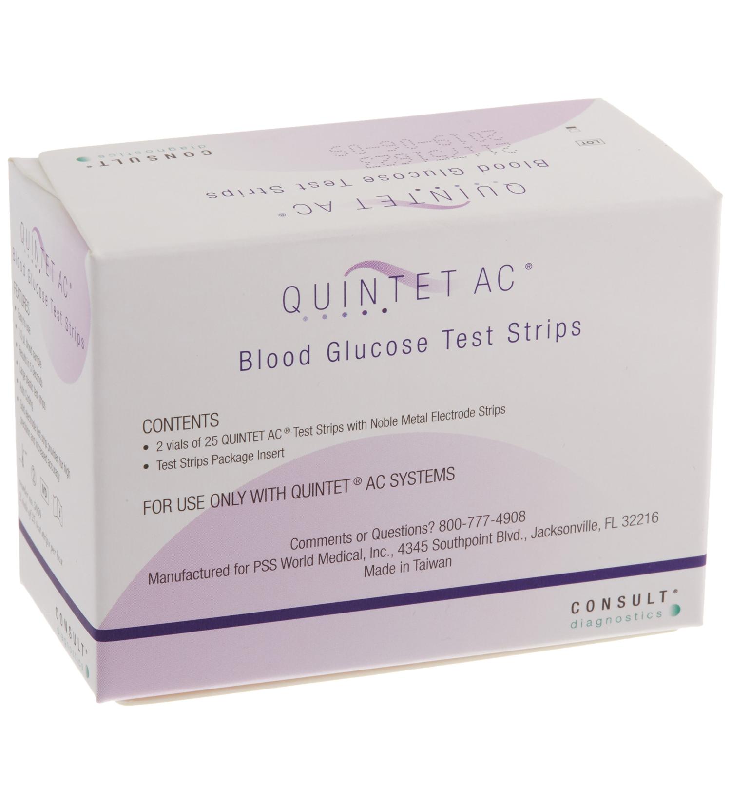McKesson 5059-Case Quintet AC Blood Glucose Test Strips (Pack of 50)