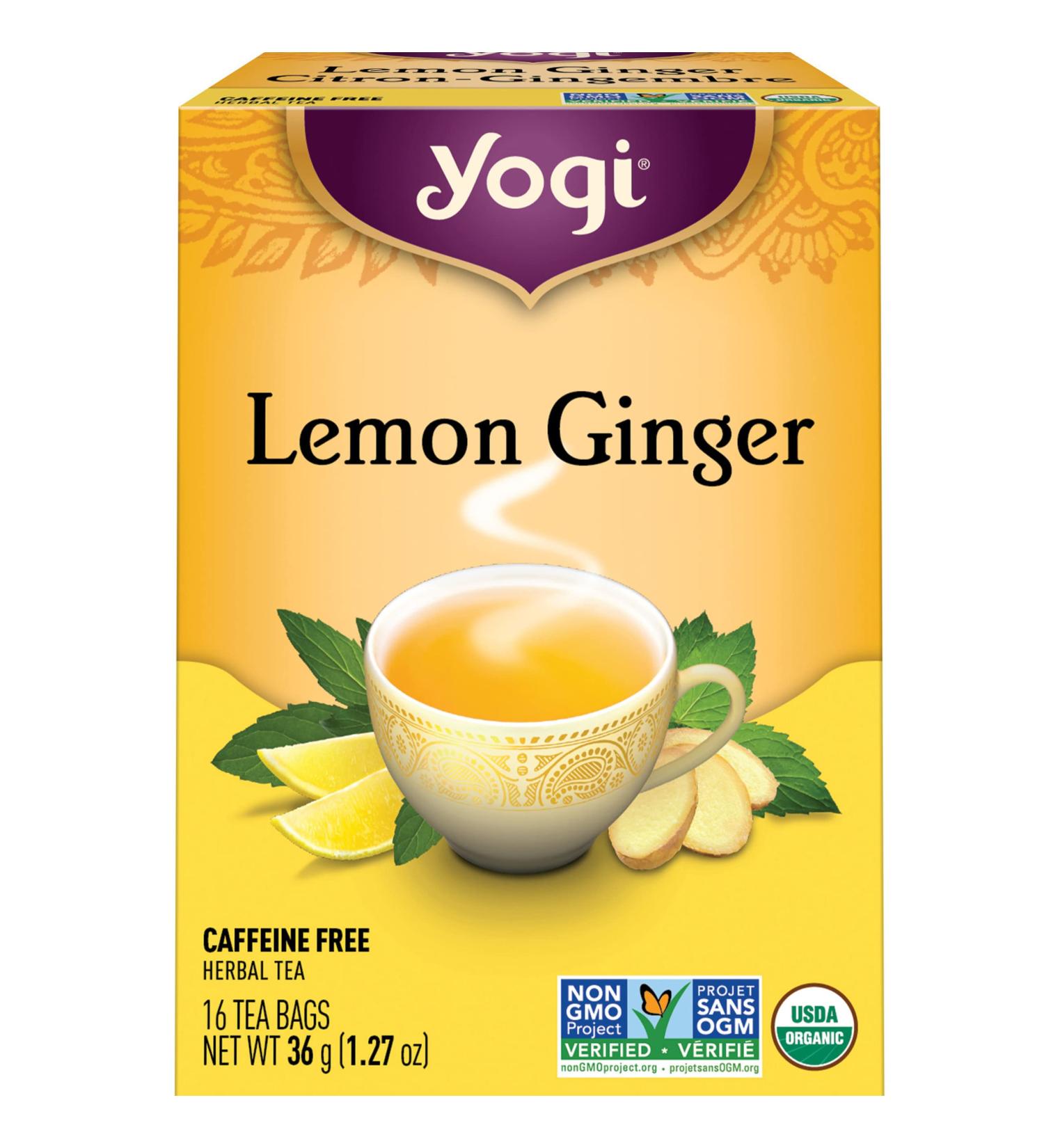 Yogi Tea - Lemon Ginger Tea (3 Pack) - Caffeine Free Organic Herbal Tea - 48 Tea Bags - Buy Online on GoSupps.com
