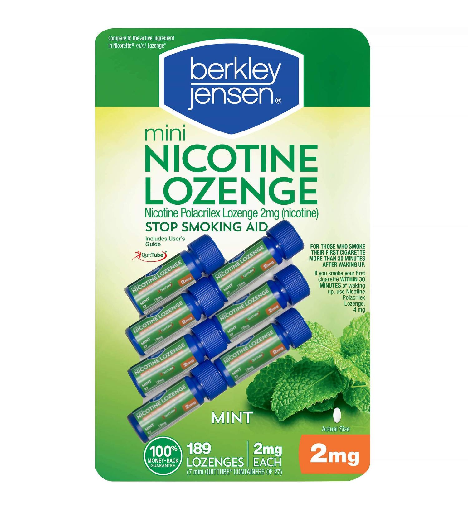 Berkley Jensen 2mg Mini Mint Nicotine Lozenge 189 ct.