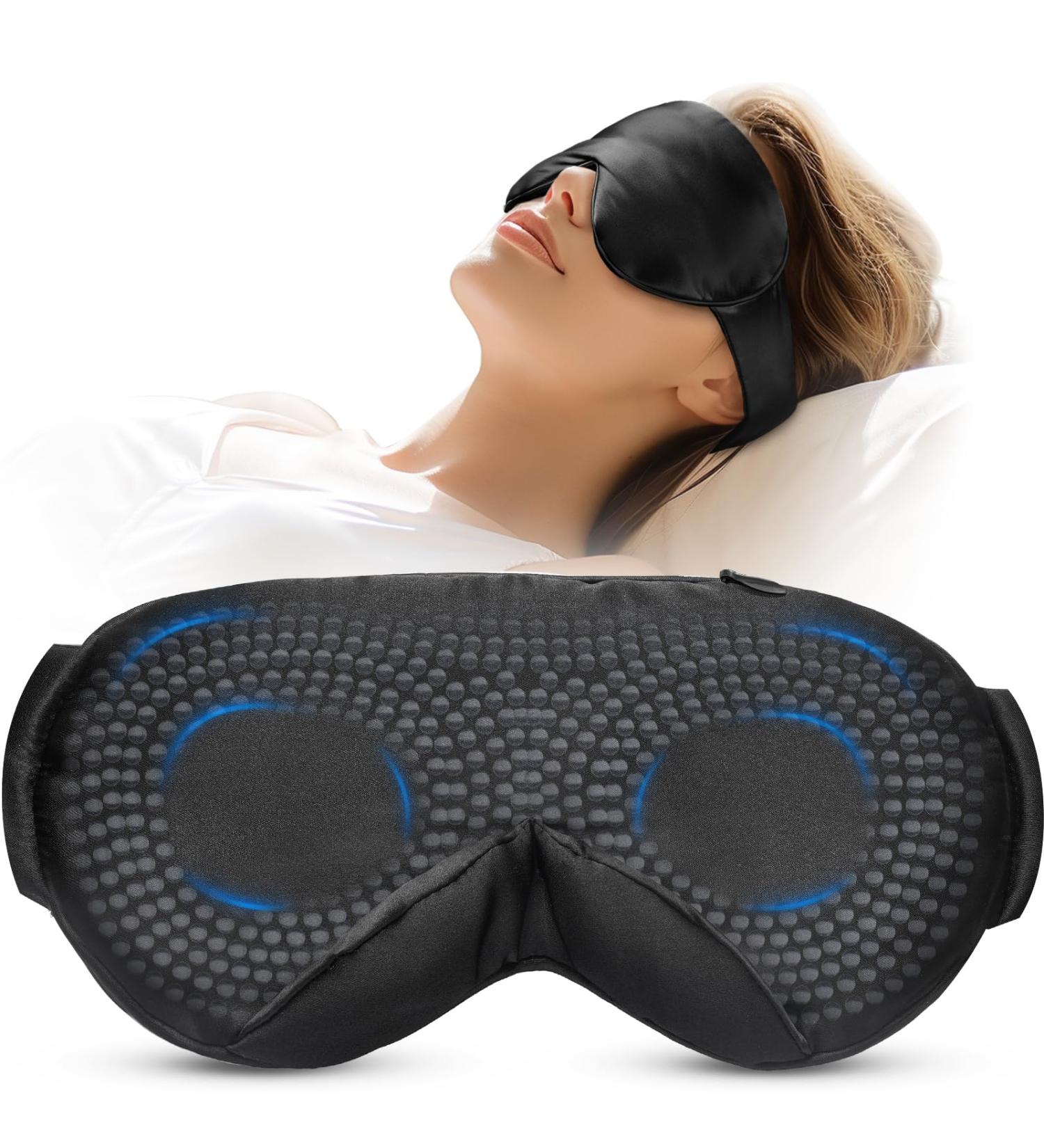 LitBear Weighted Silk Sleep Mask - Mulberry Silk Eye Mask with Pressure Relief & Adjustable Strap for Deep Sleep | Light Blocking Unisex 4.9 oz - Buy Online on GoSupps.com