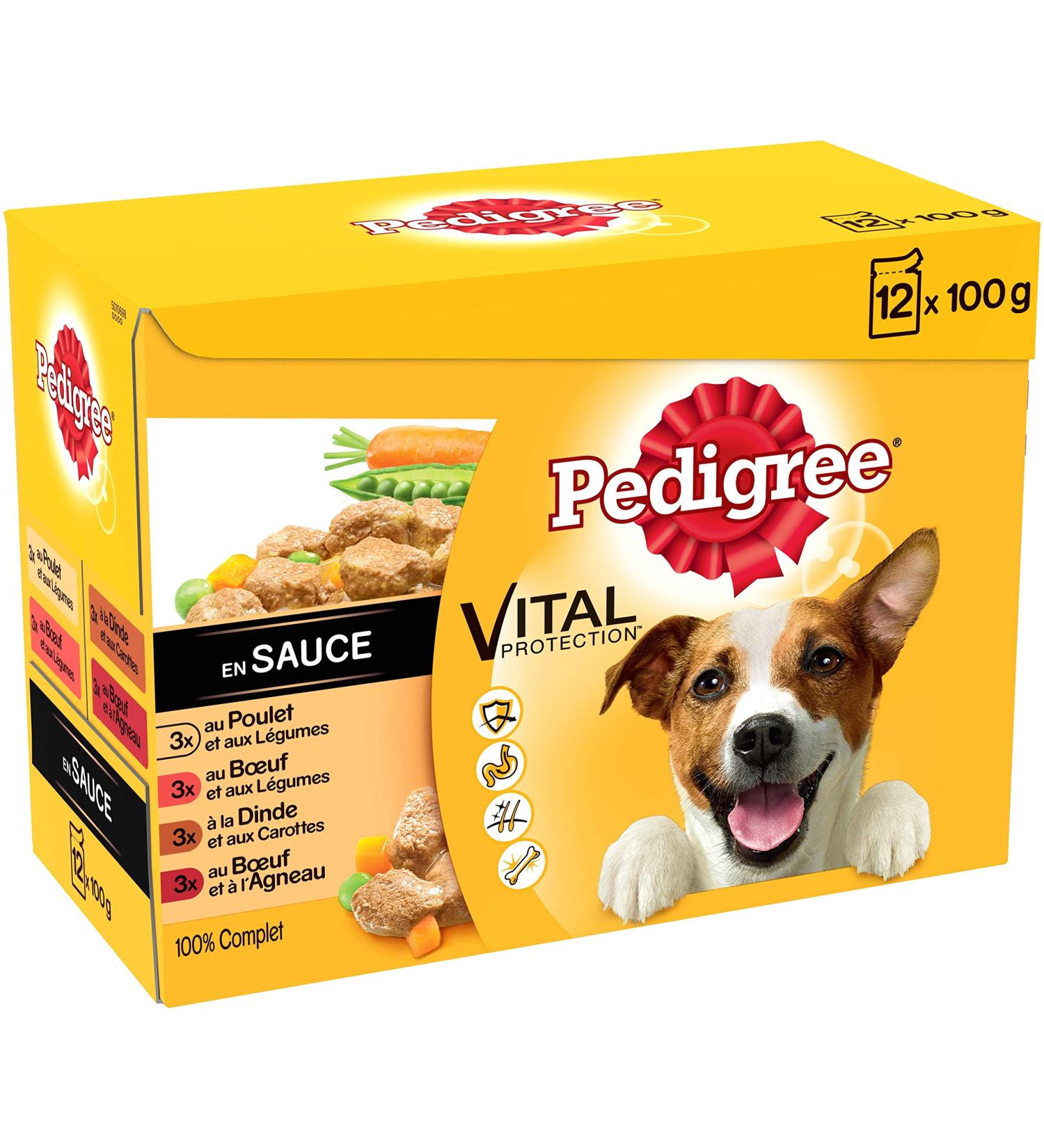 Pedigree Vital Protection - Freshness sachets for adult dogs with 4 flavors in sauce 12 meal sachets of 100g - Buy Online on GoSupps.com