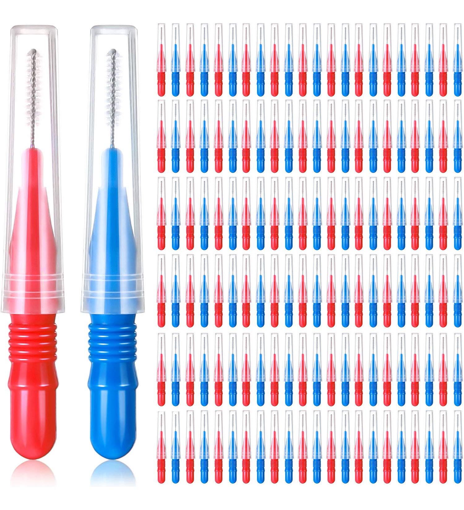 150 Count Interdental Brush Toothpick Flossers - Red Blue 0.1/0.12 Inch - Oral Care Tool for Tooth Cleaning - Buy Online on GoSupps.com