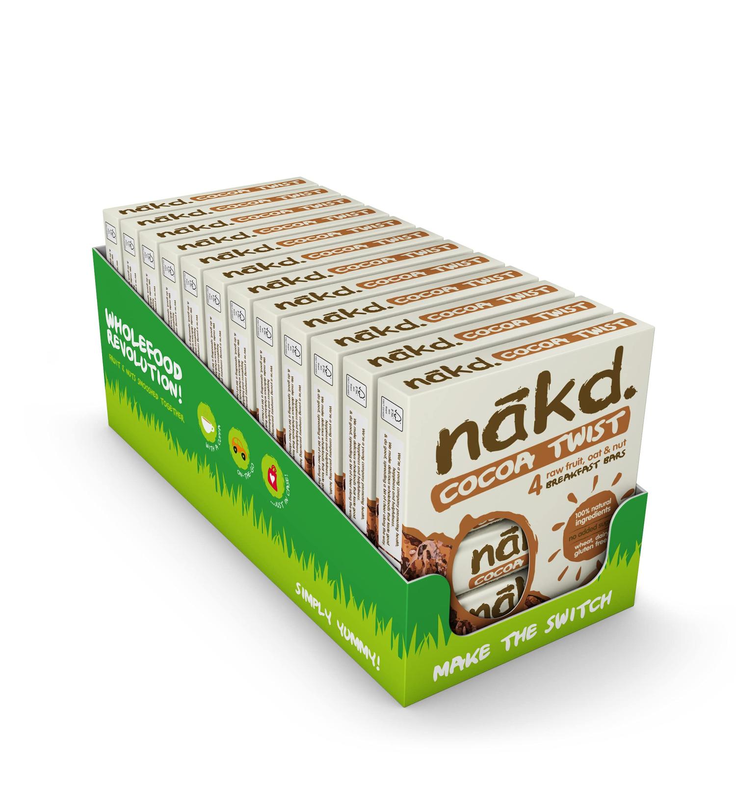 Nakd Cocoa Twist Vegan Gluten-Free Oat Bars - 48 x 35g Healthy Snack Pack - Buy Online on GoSupps.com