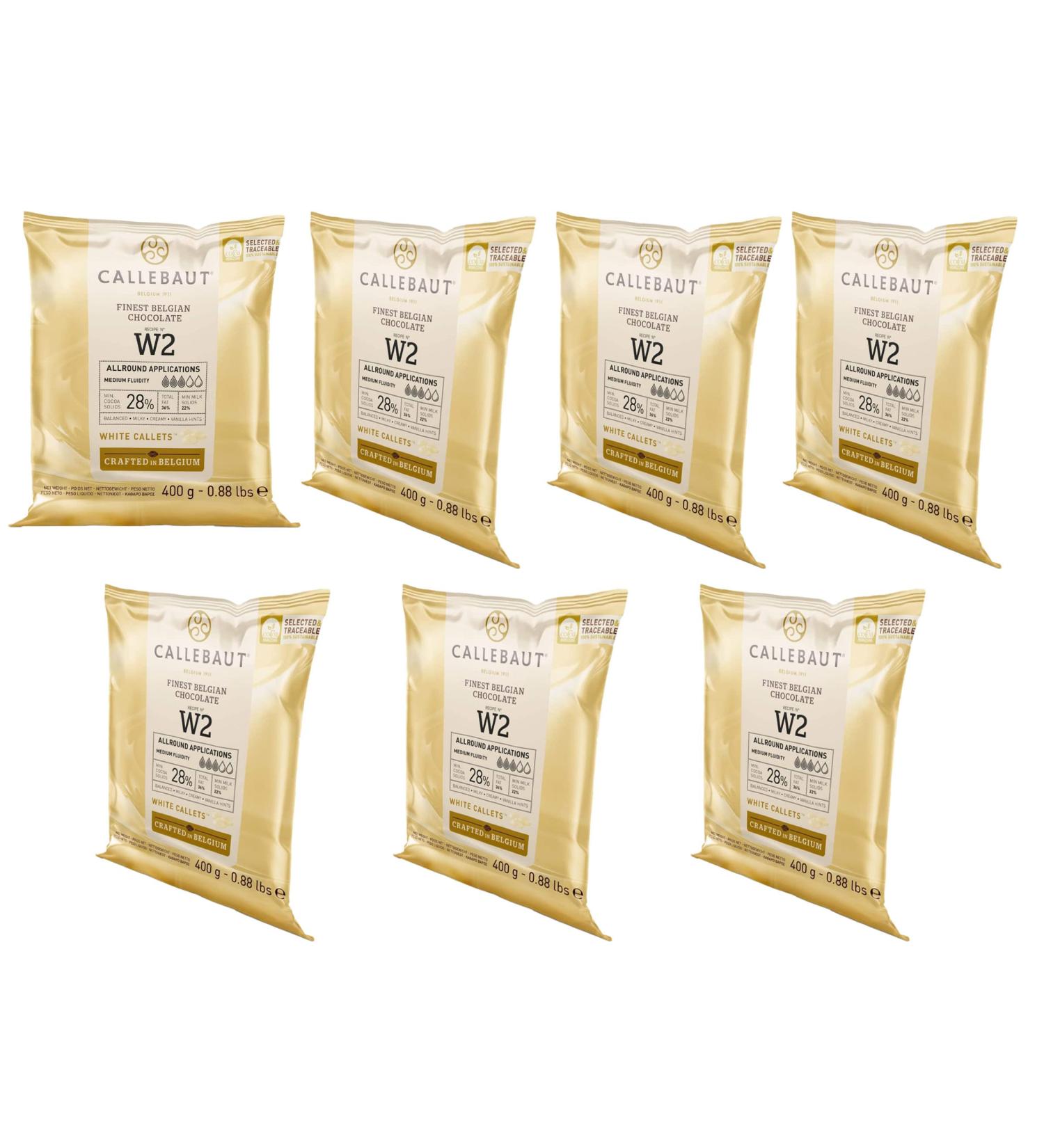 Callebaut White Chocolate 'W2' Callets - 7x0.4kg - Buy Online on GoSupps.com