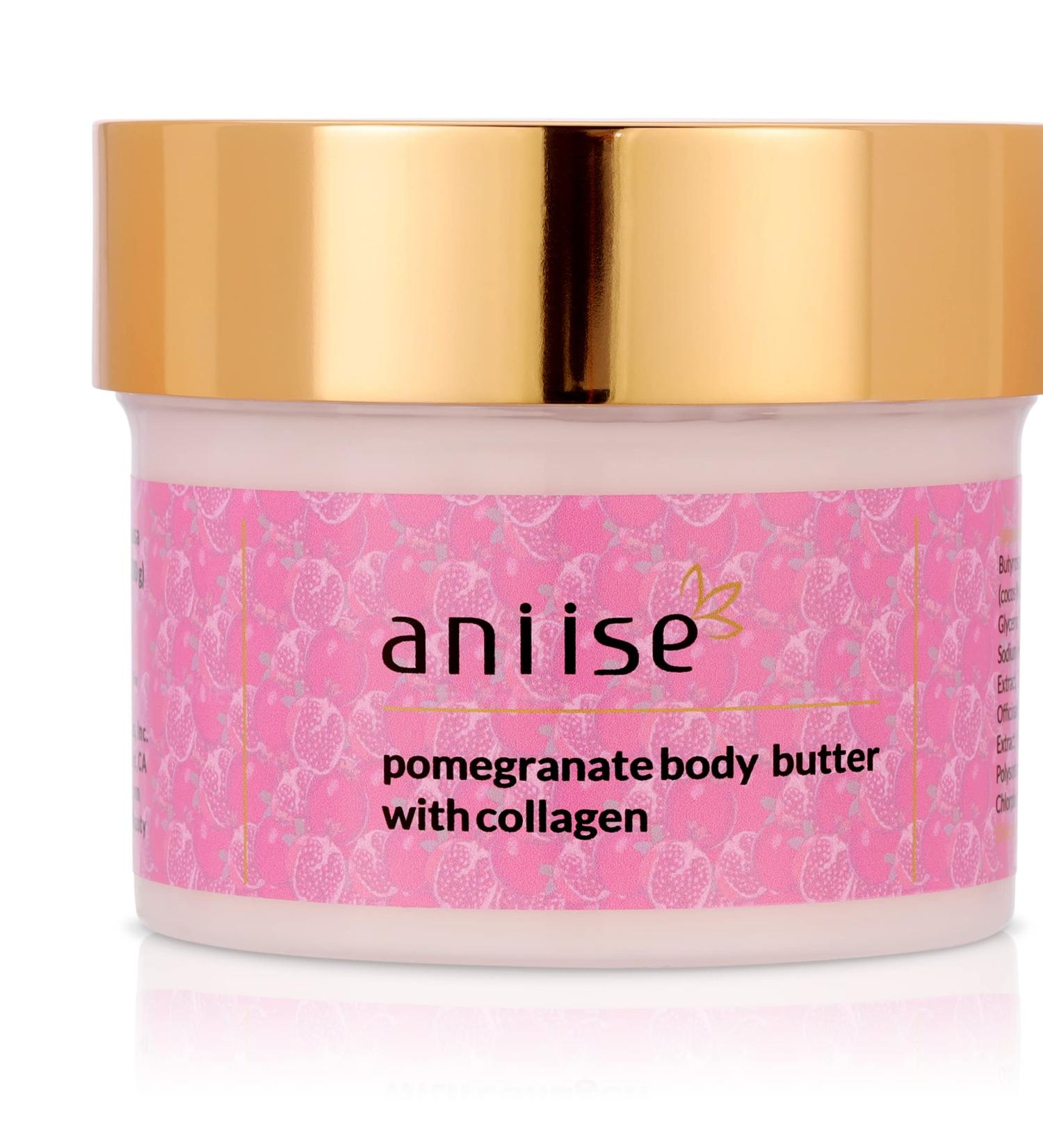 Aniise Pomegranate Body Butter Cream with Collagen Loaded with Coconut & Avocado Oil Moisturizing Body Butter Dry Skin Cream(200g) - Buy Online on GoSupps.com
