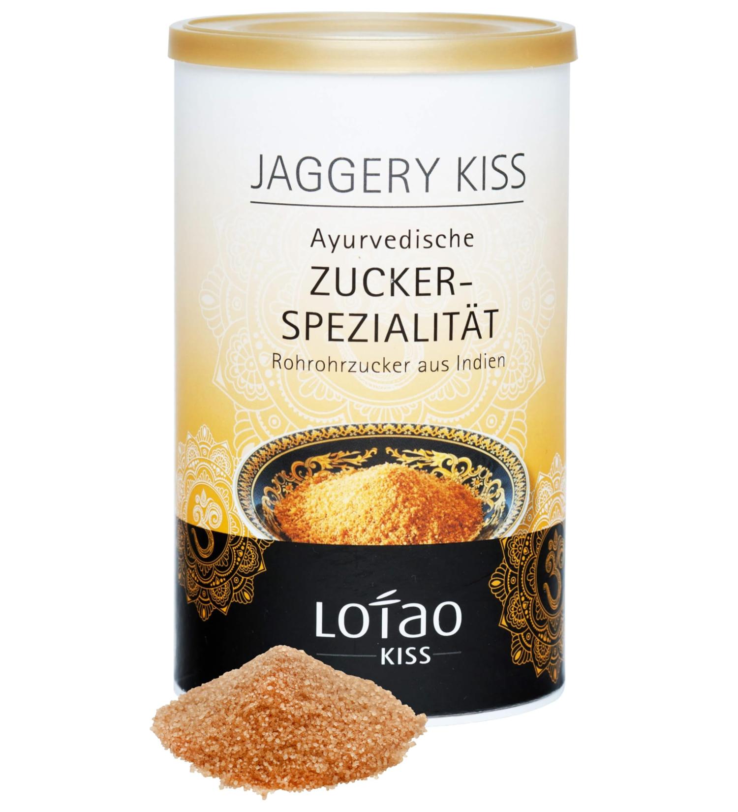 Lotao Cane Brown Bio Jaggery Kiss (300g) - Unrefined Brown Sugar for Tea Coffee Baking & Cocktails | Organic Sugar Cane Ayurveda - Buy Online on GoSupps.com