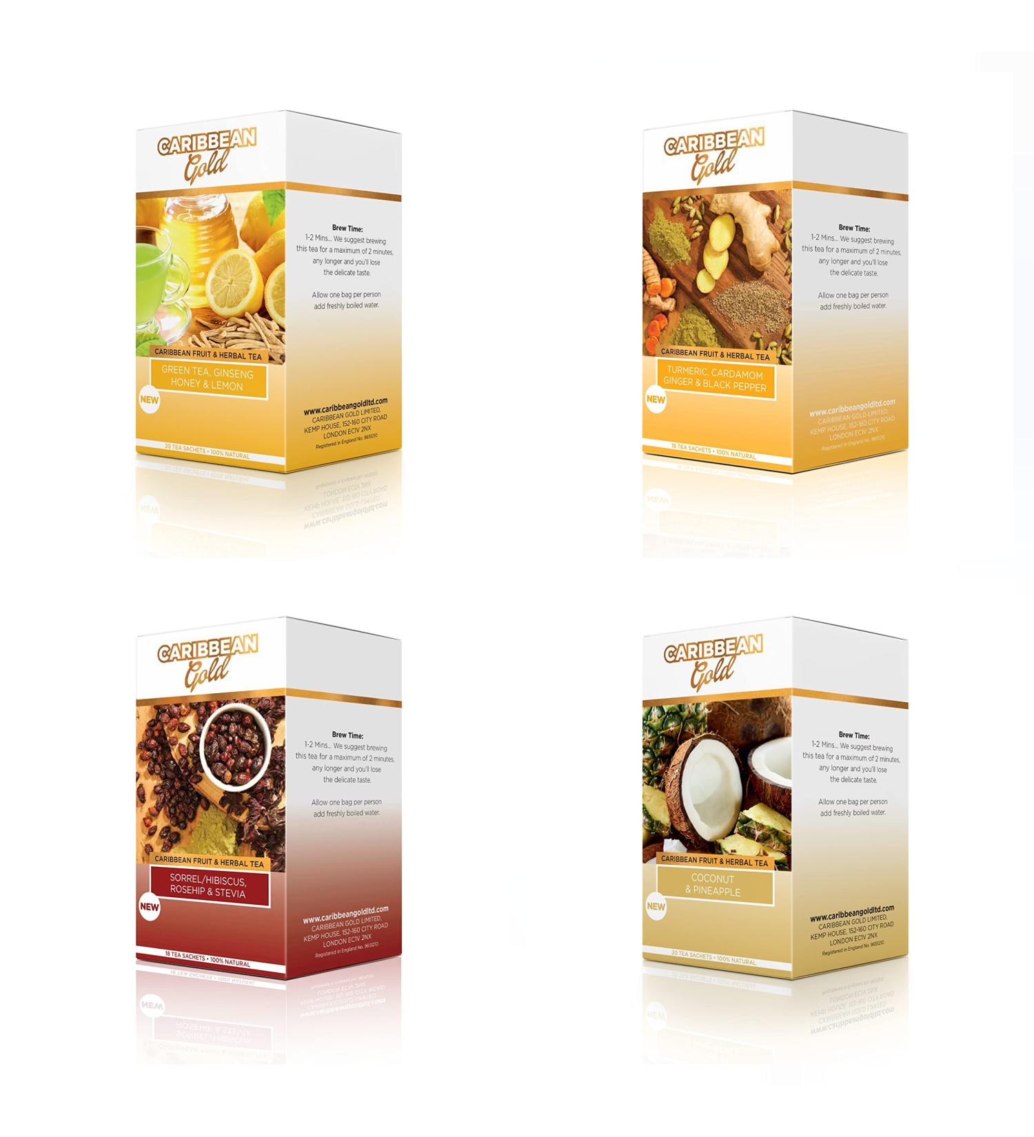 4 Assorted Caribbean Gold Fruit and Herbal Teas - Buy Online on GoSupps.com