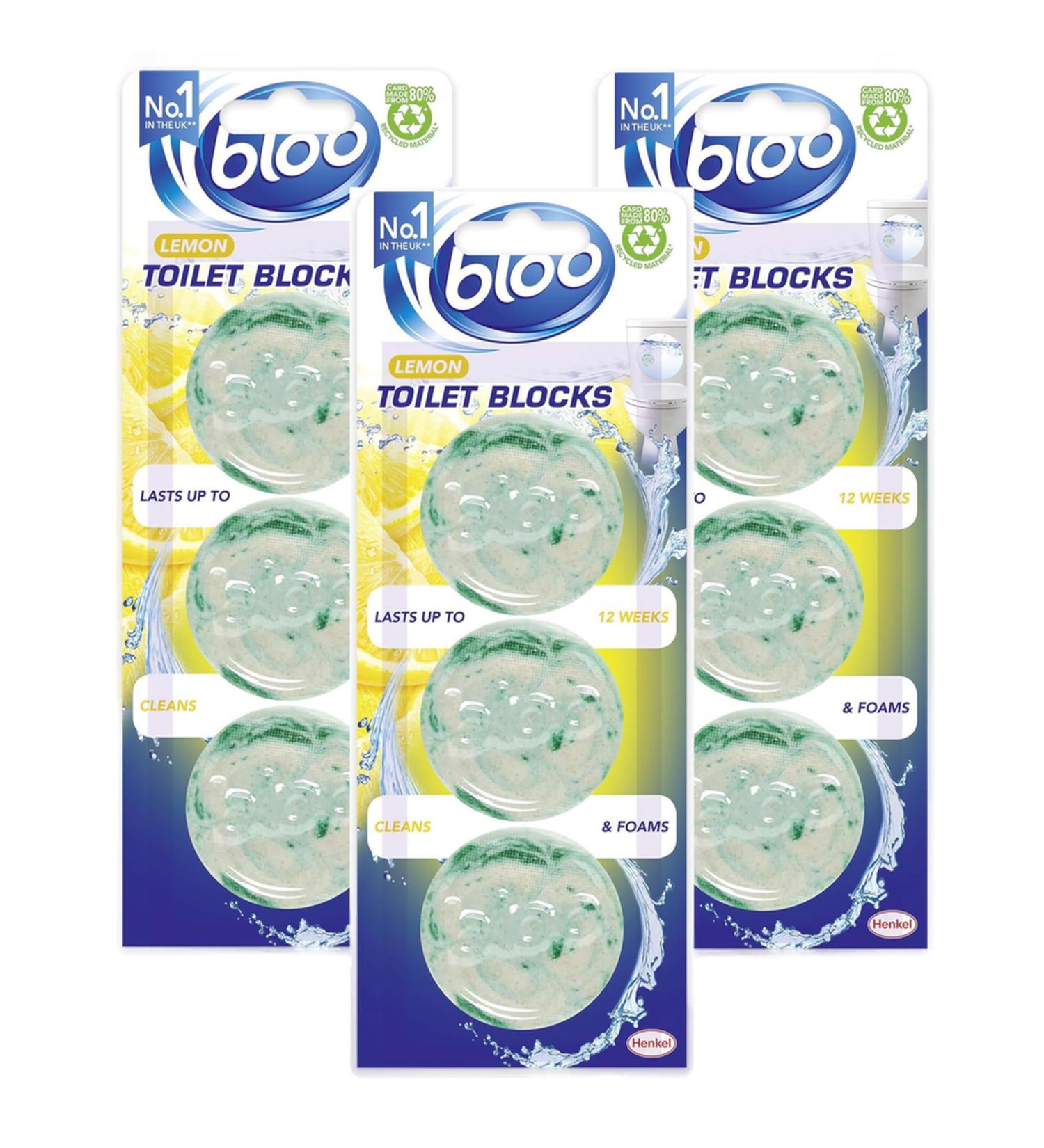 Bloo Toilet Blocks Cistern Cleaner - Triple Cistern Blocks Citrus Scent Long Lasting Toilet Tablets & Limescale Remover Foaming Toilet Cistern Block Flush Cleaner & Freshnener 3 pk + Cheeroo Magnet 3 count (Pack of 3) - Buy Online on GoSupps.com