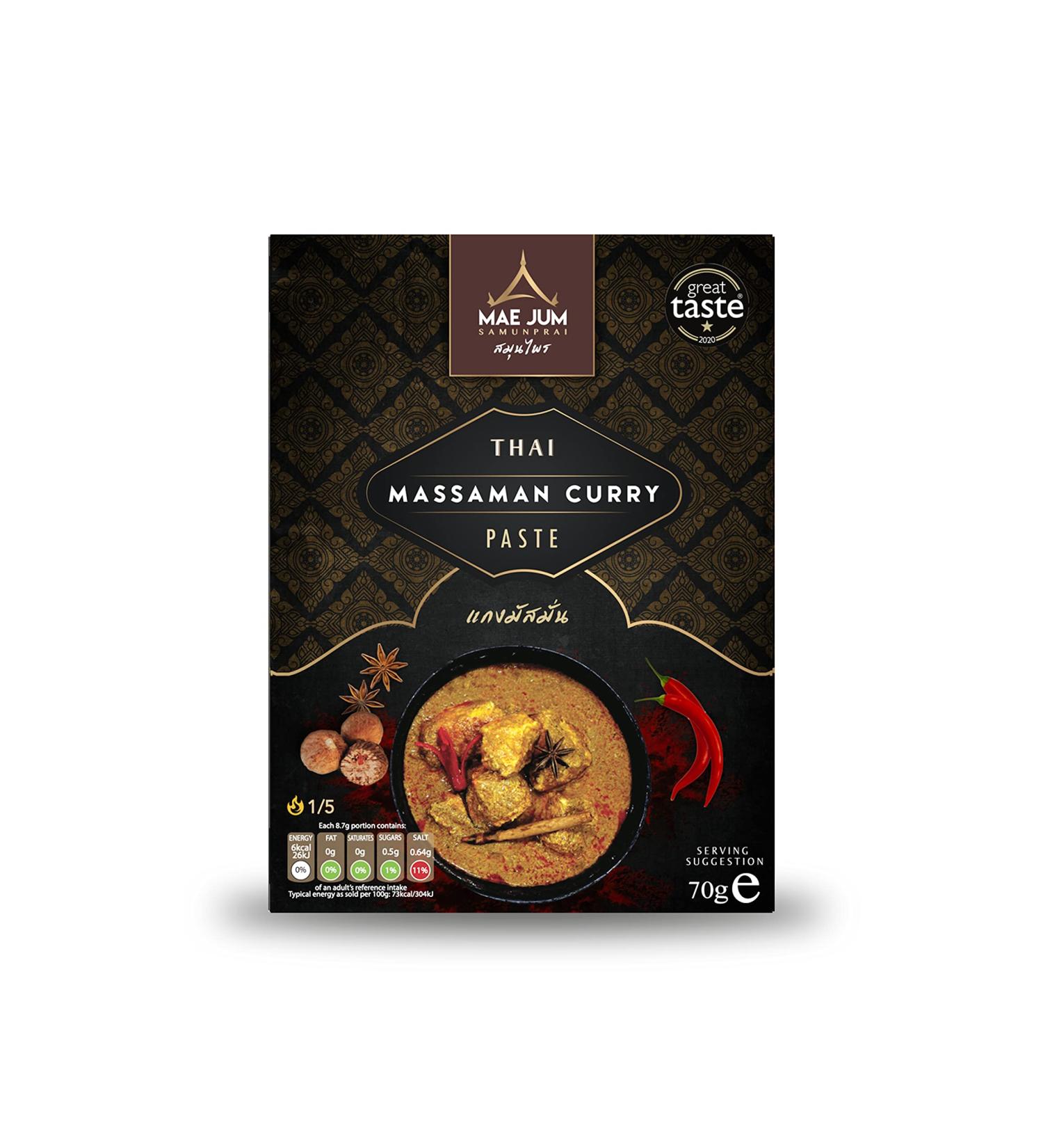 Authentic Thai Massaman Curry Paste (6 x 70g) by Mae Jum | Great Taste Award Winner 2020 - Buy Online on GoSupps.com